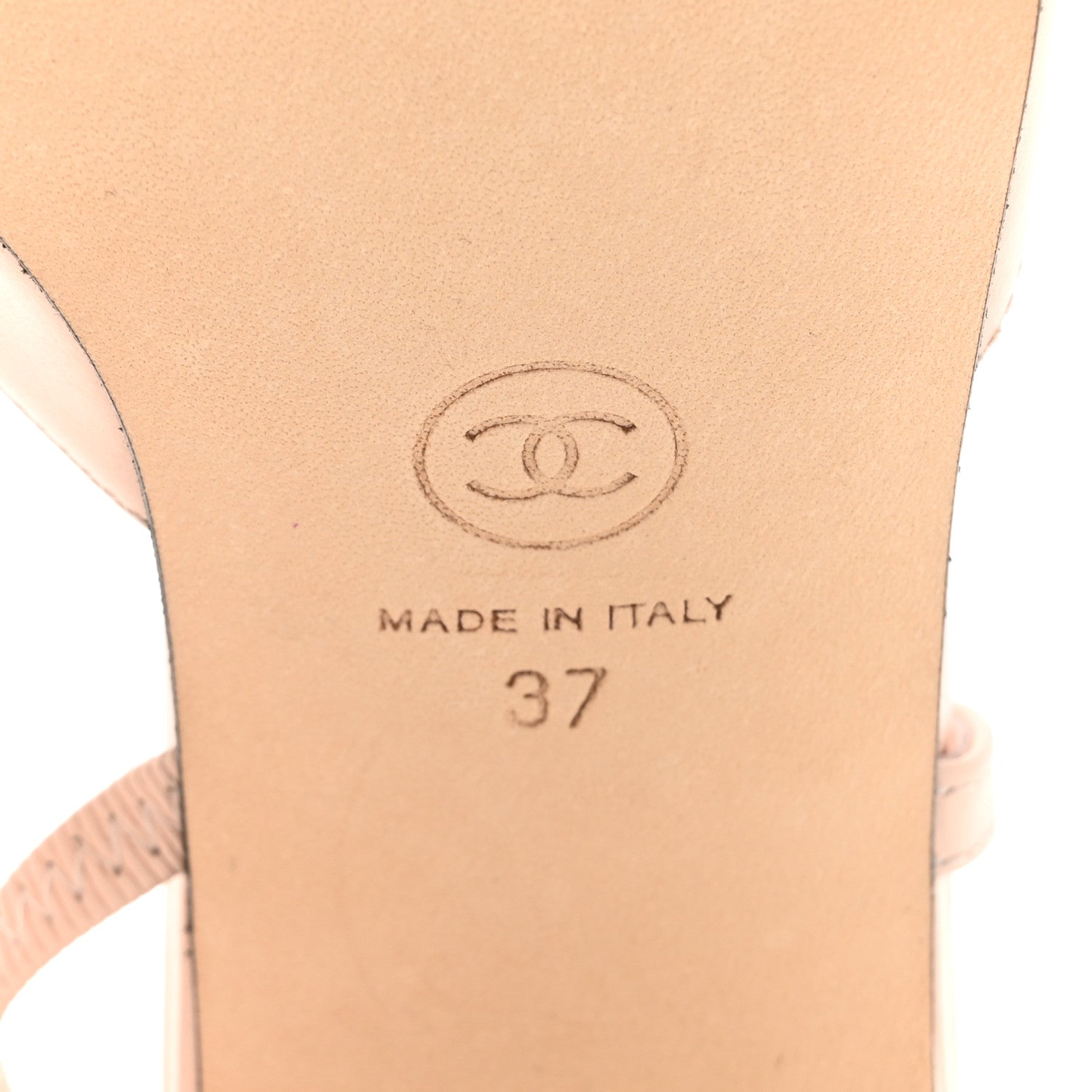 Chanel Calfskin Grosgrain Cap Toe CC Slingback Pumps 37 Light Pink Black 7 of 10