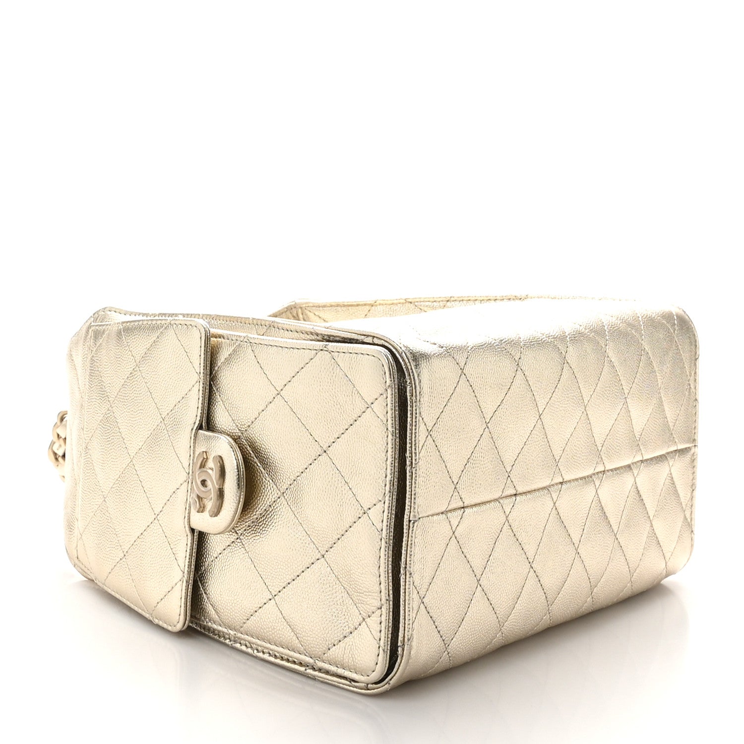 Chanel Metallic Caviar Quilted Small Chanel 25 Handbag Gold 4 of 11
