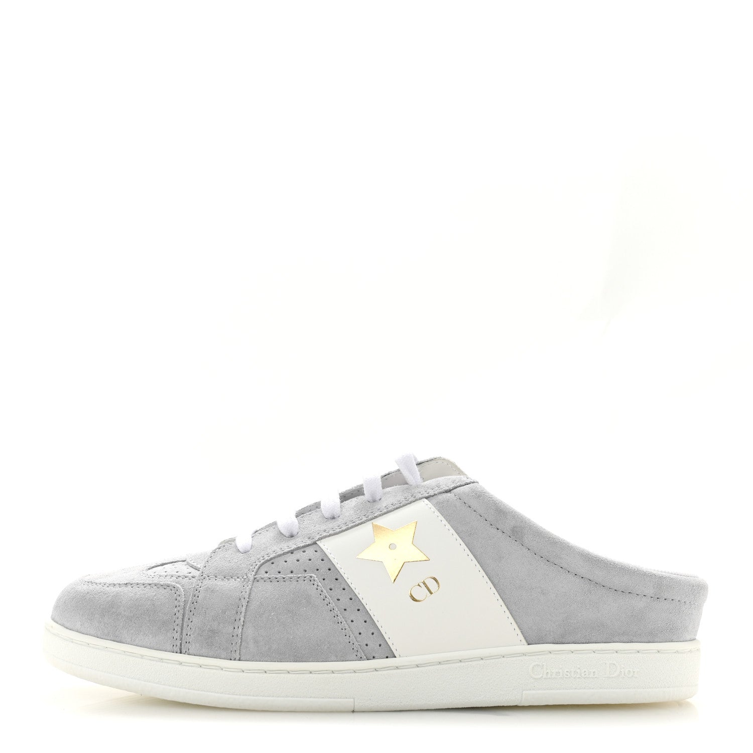 Christian Dior Calfskin Suede Dior Star Low Top Sneaker Mules 38.5