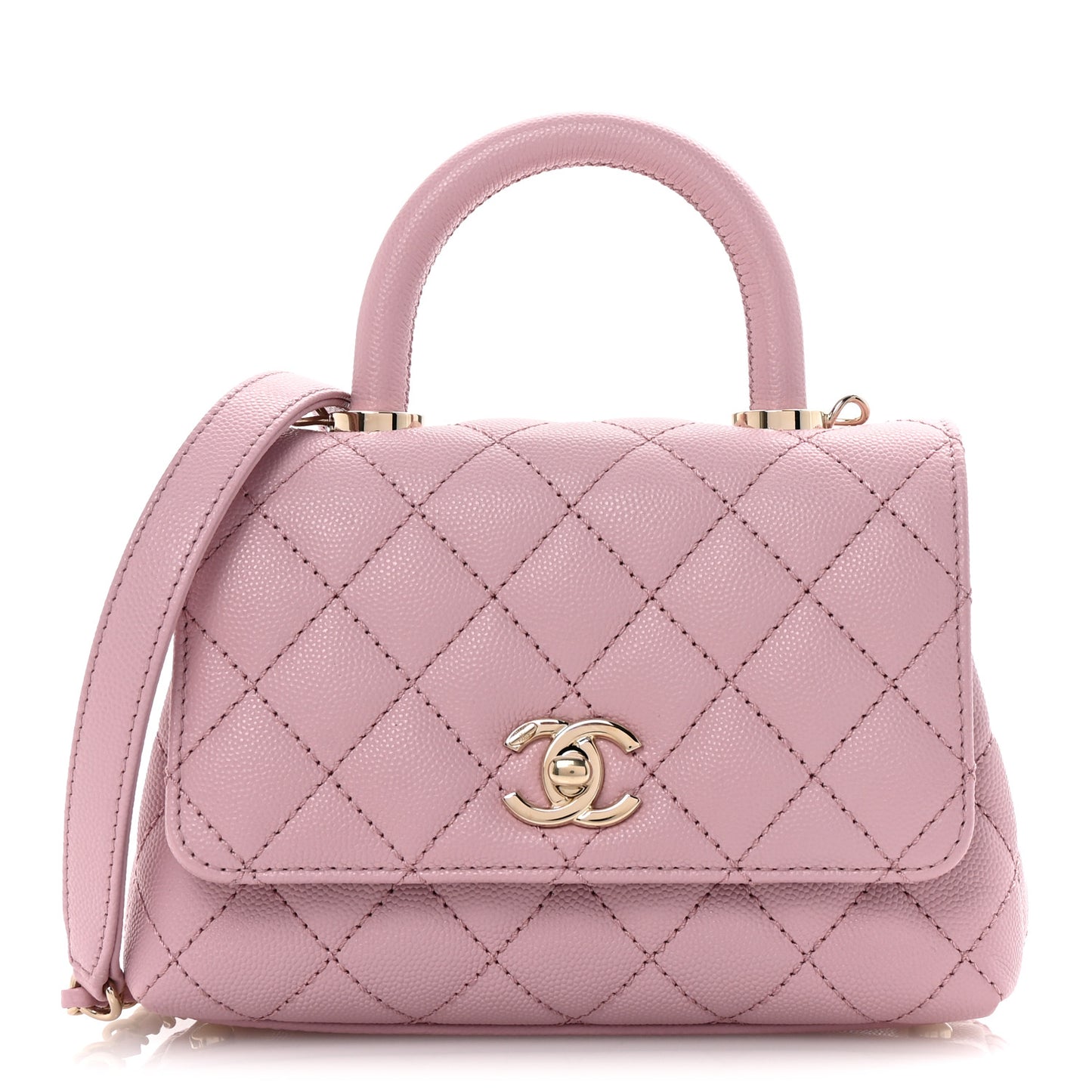 Caviar Quilted Extra Mini Coco Handle Flap Light Pink