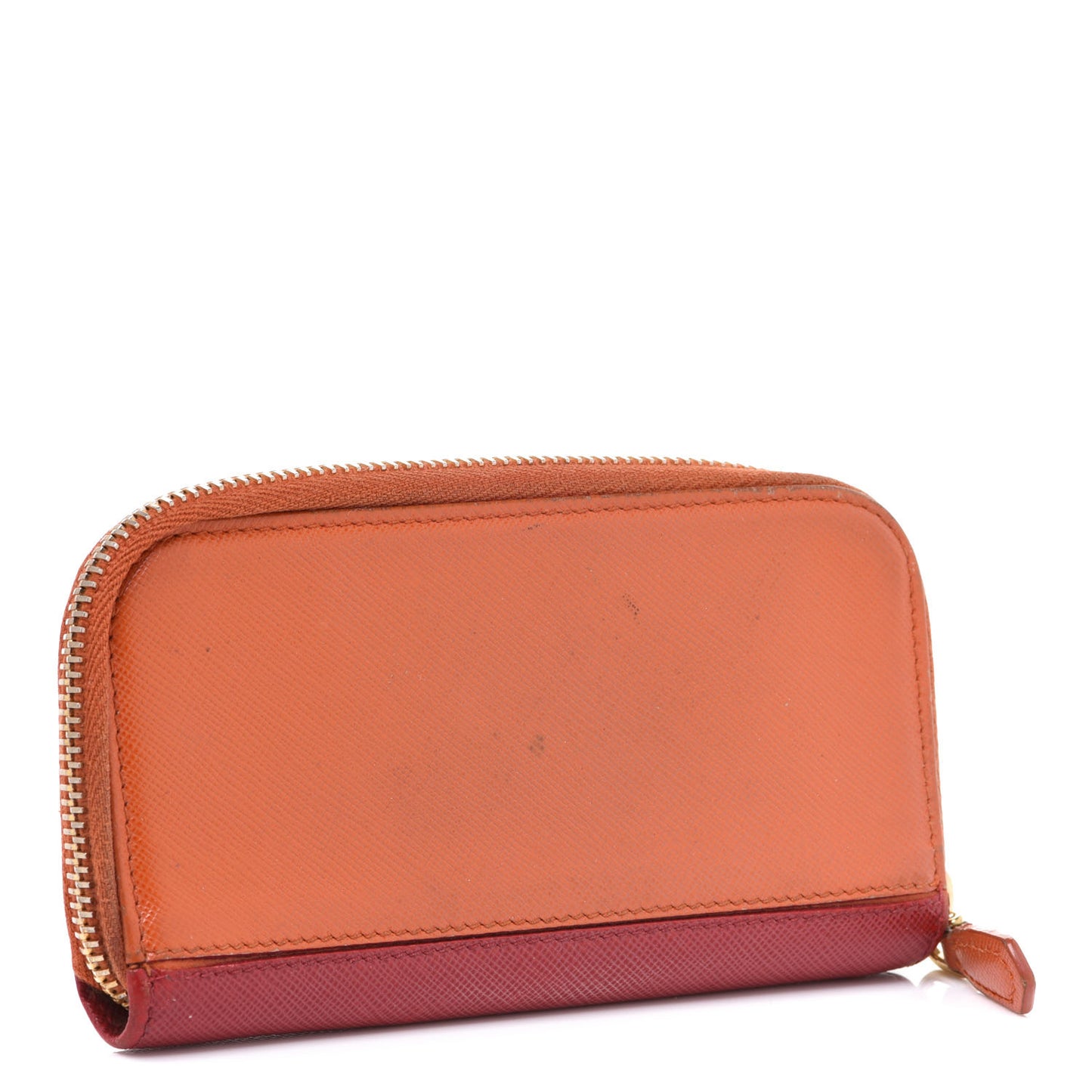 Saffiano Zip Around Key Holder Orange Red