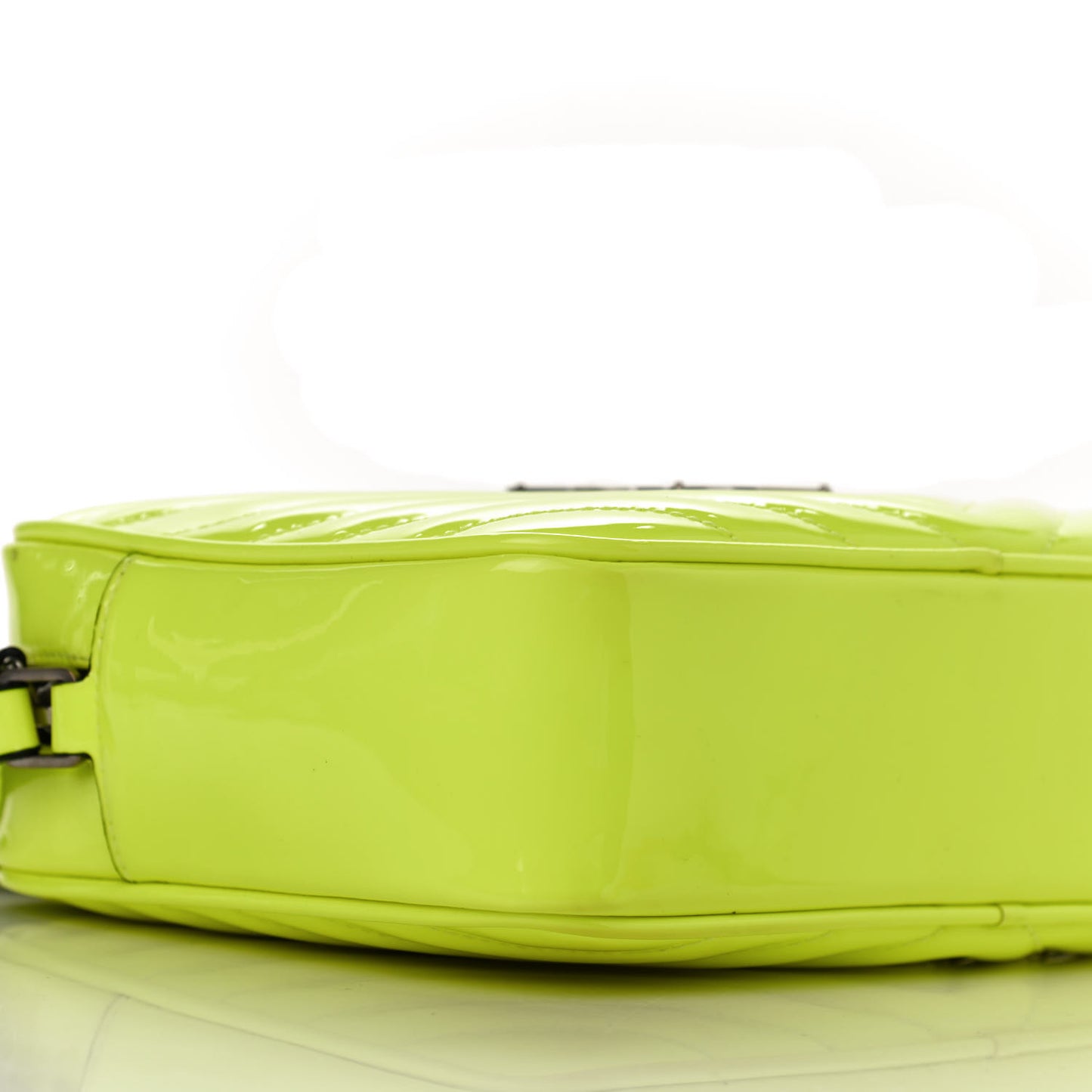 Patent Calfskin Matelasse Monogram Lou Camera Bag Neon Yellow