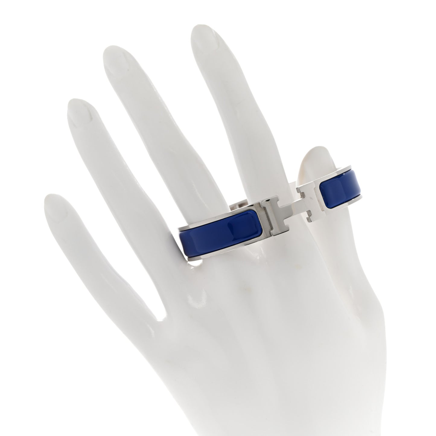 Narrow Enamel Clic Clac H Bracelet PM Bleu Royal