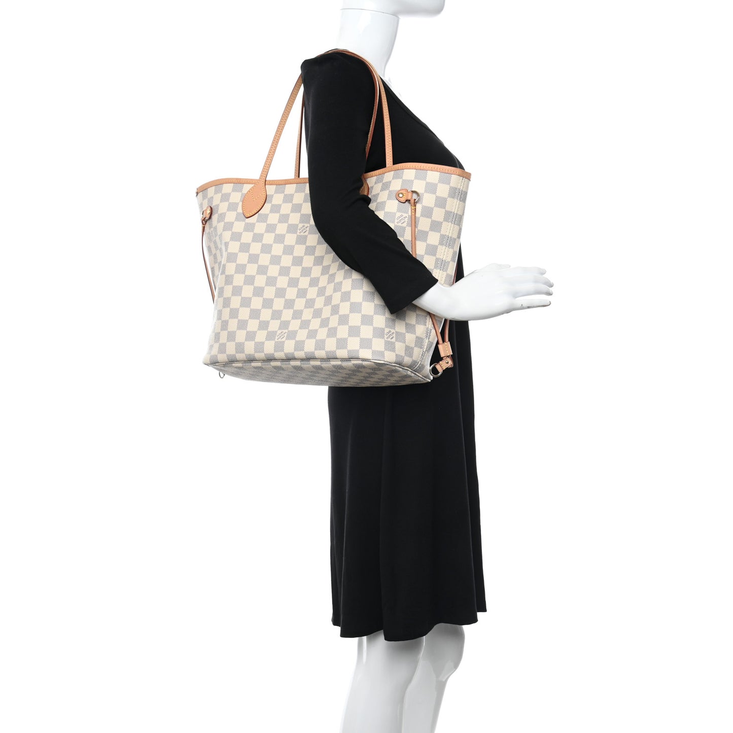 Damier Azur Neo Neverfull MM Rose Ballerine