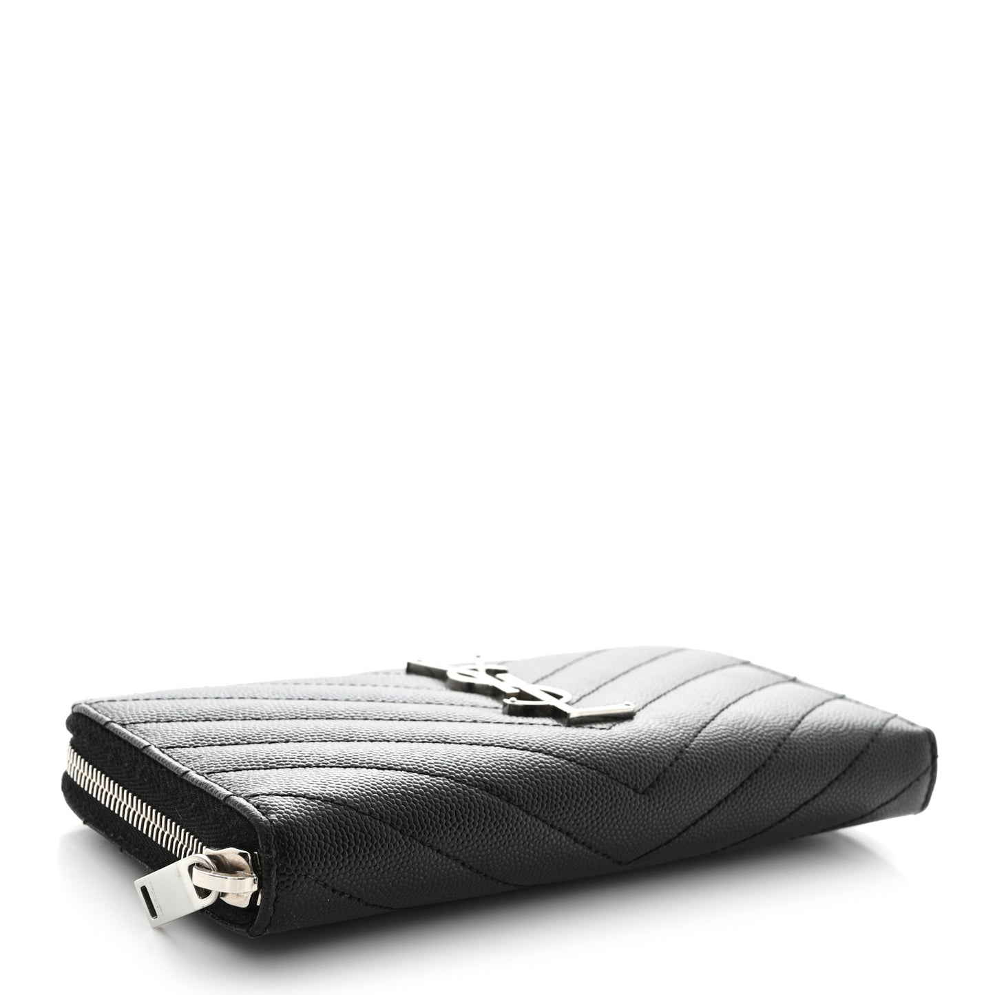 Grain De Poudre Matelasse Chevron Monogram Zip Around Wallet Black