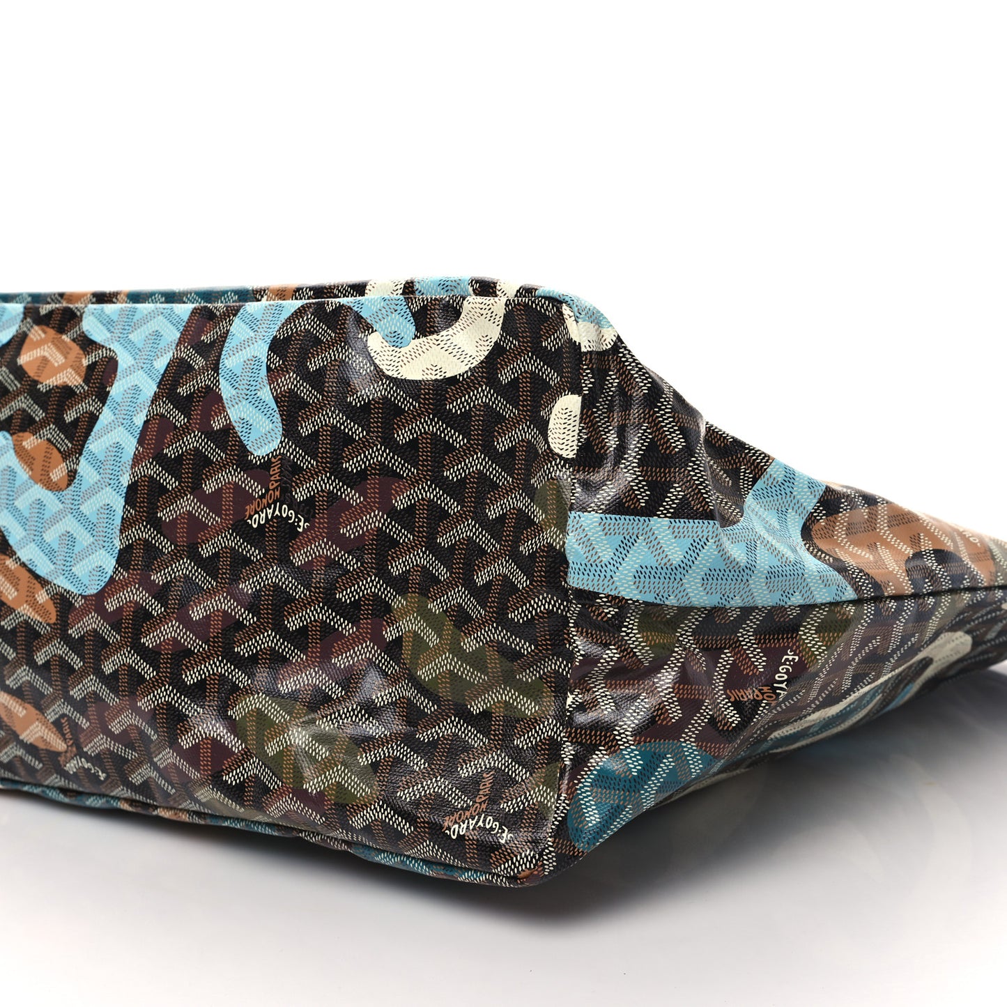Goyardine Saint Louis Lettres Camouflage GM Black Blue