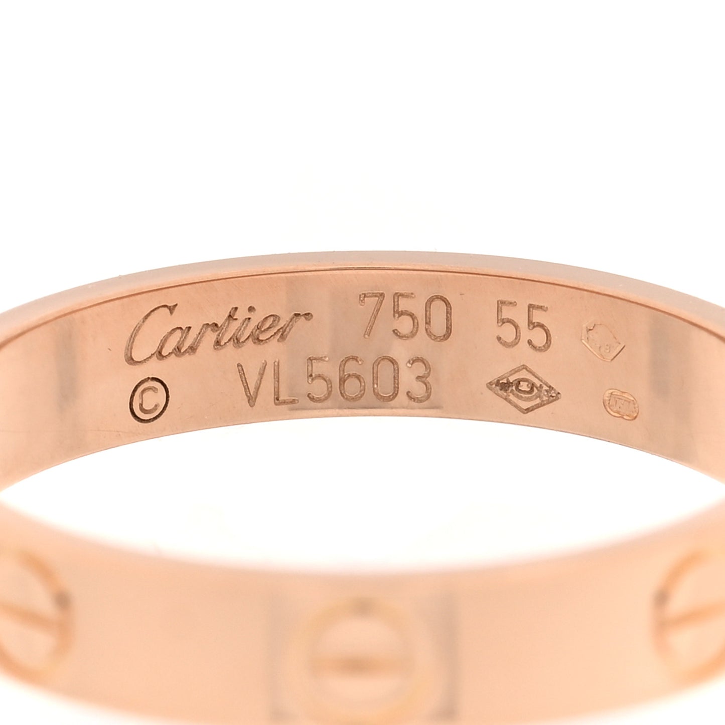 18K Pink Gold 3.5mm LOVE Wedding Band Ring 55 7.25