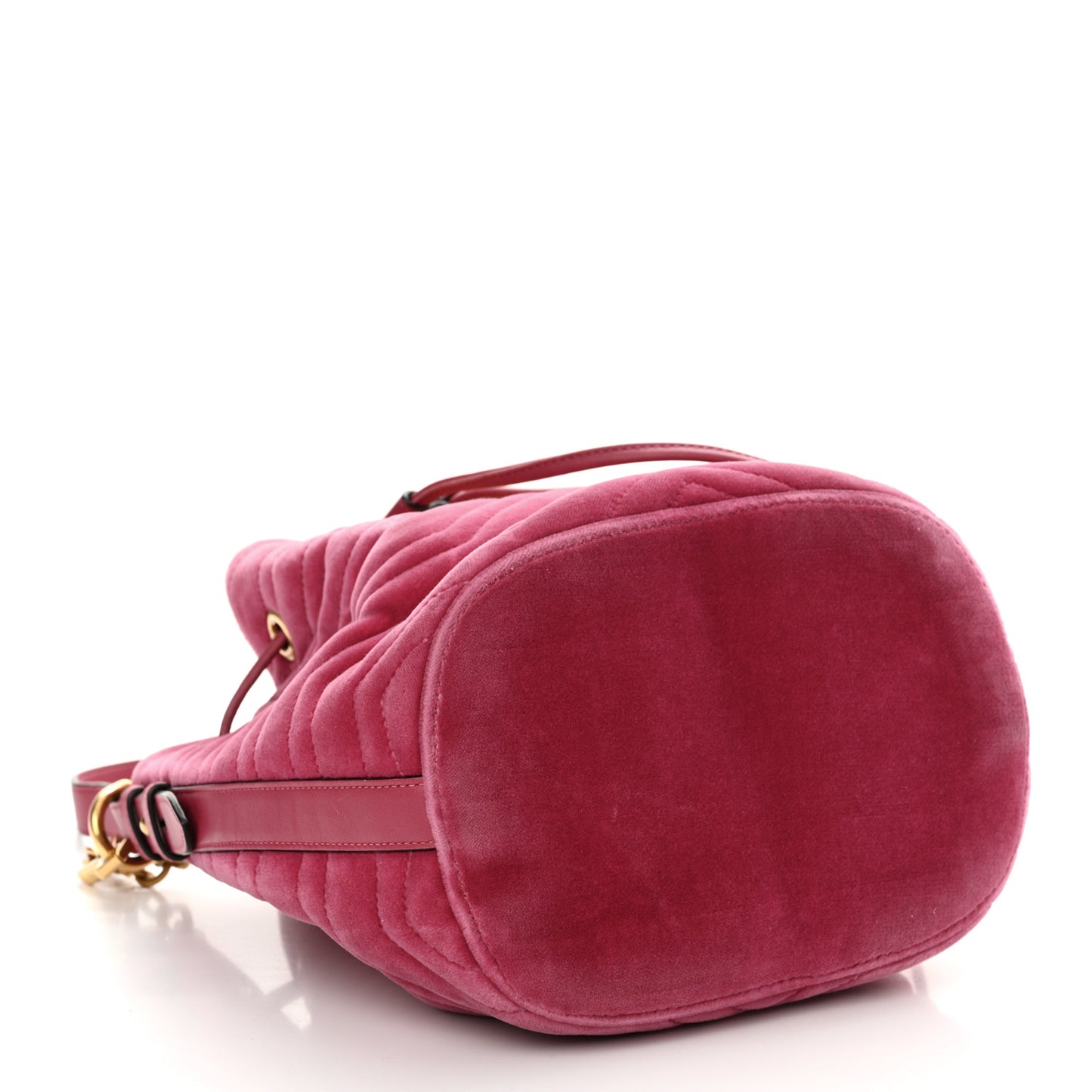 Velvet Matelasse GG Marmont Bucket Bag Light Raspberry Rose