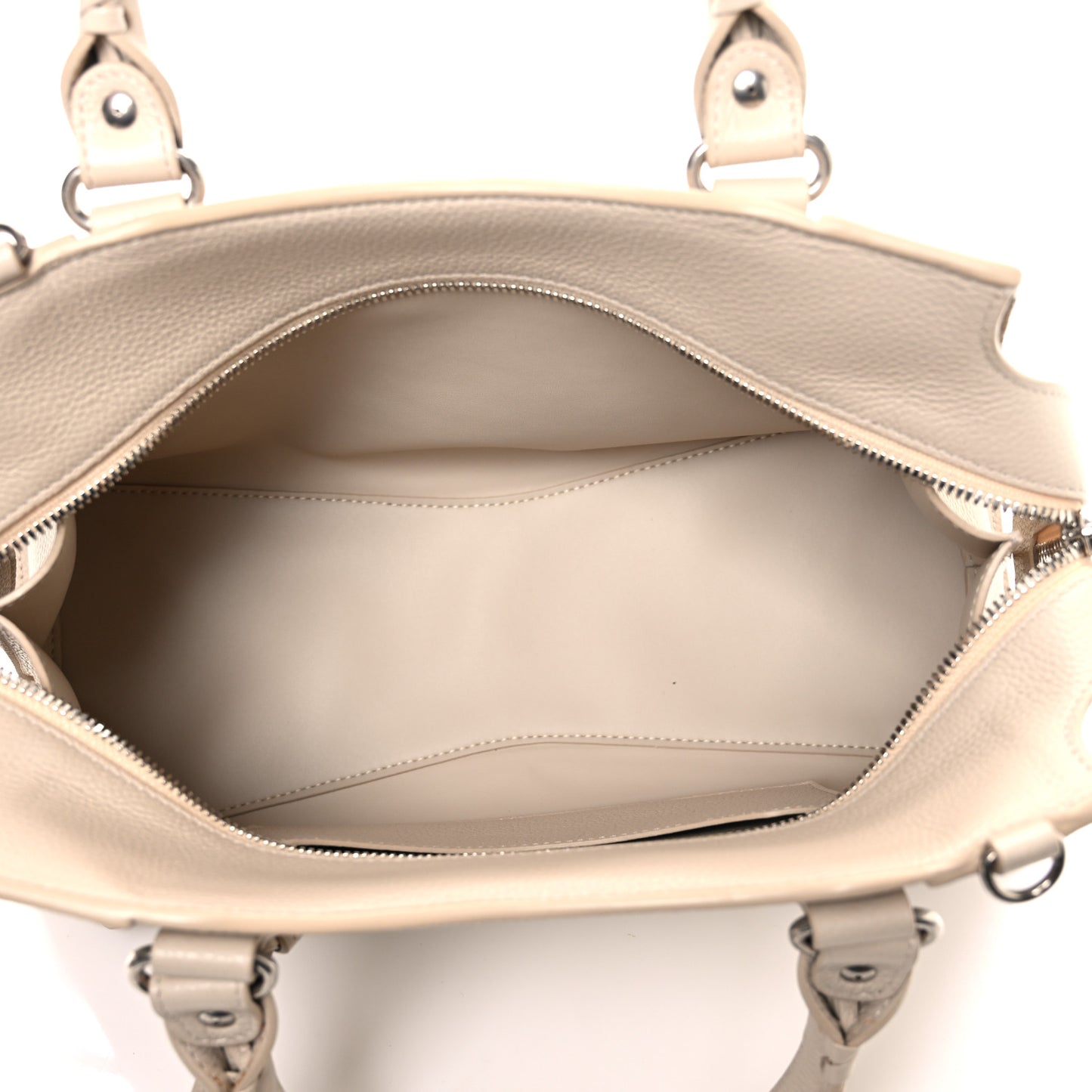 Grained Calfskin Neo Classic Silver Hardware S City Cream