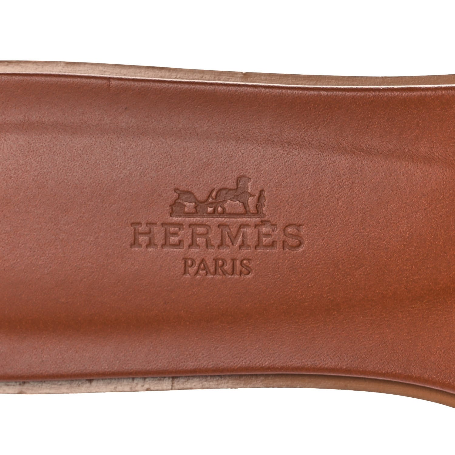 Hermes Box Calfskin Oran Sandals 35.5 Gold 7 of 8