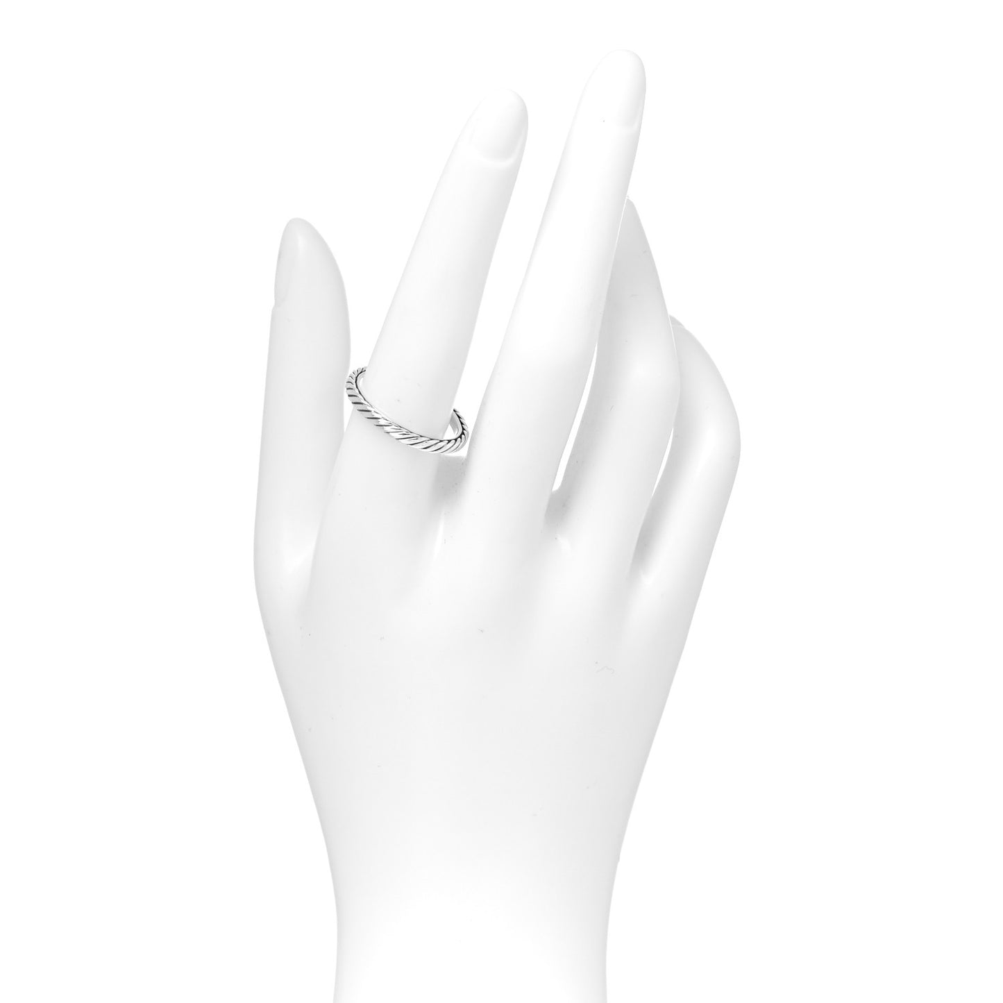 Sterling Silver Stackable Cable Ring 58 8.5