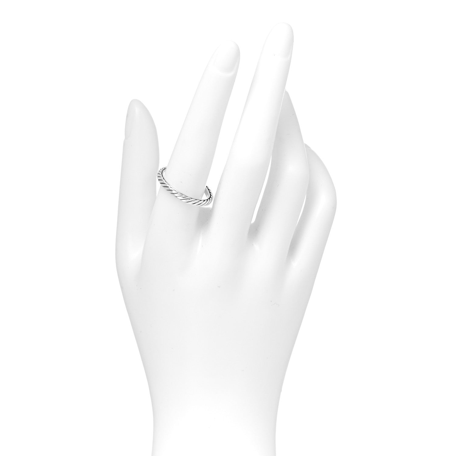 David Yurman Sterling Silver Stackable Cable Ring 58 8.5 2 of 4