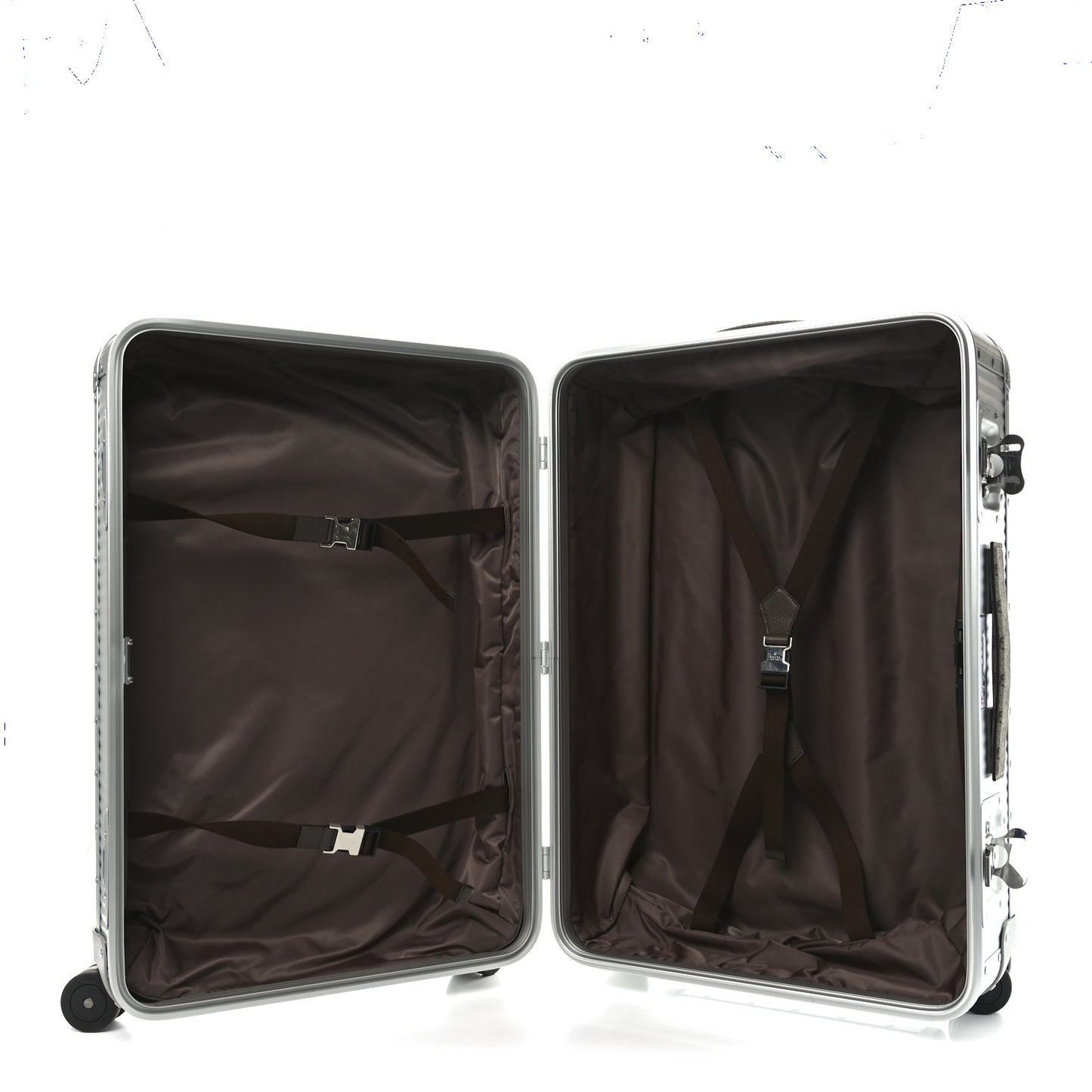 GG Supreme Monogram Aluminium Porter Medium Trolley Suitcase Silver
