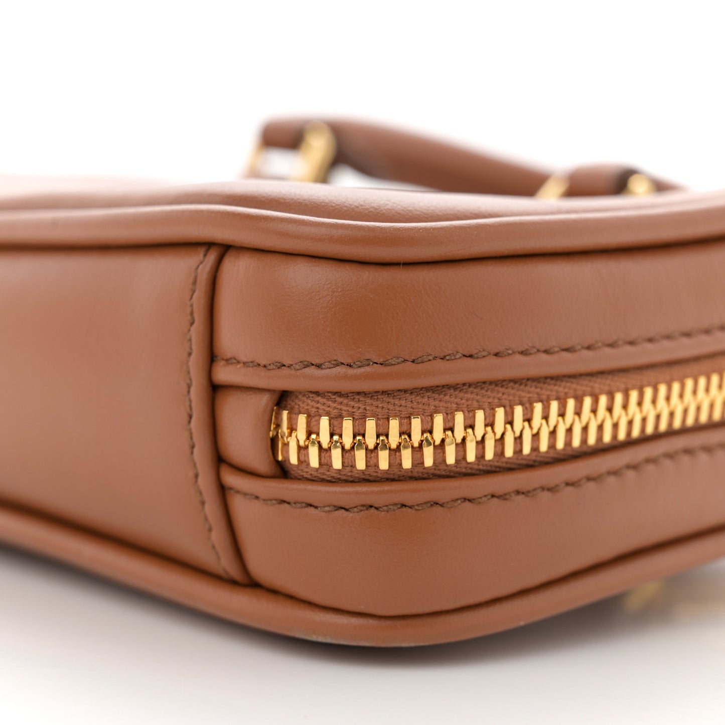 Calfskin Mini Arcadie Top Handle Bag Cognac