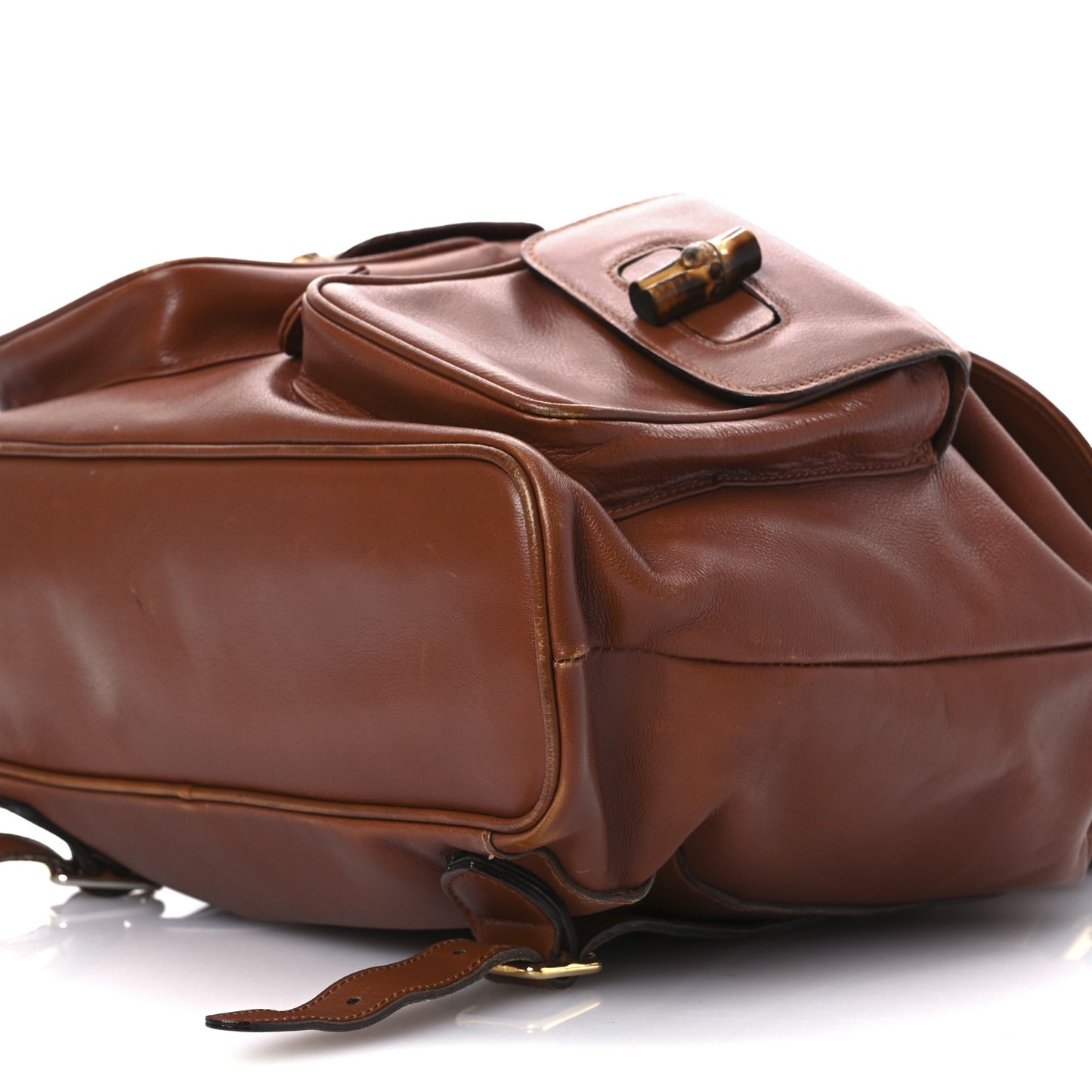 Calfskin Bamboo Backpack Brown