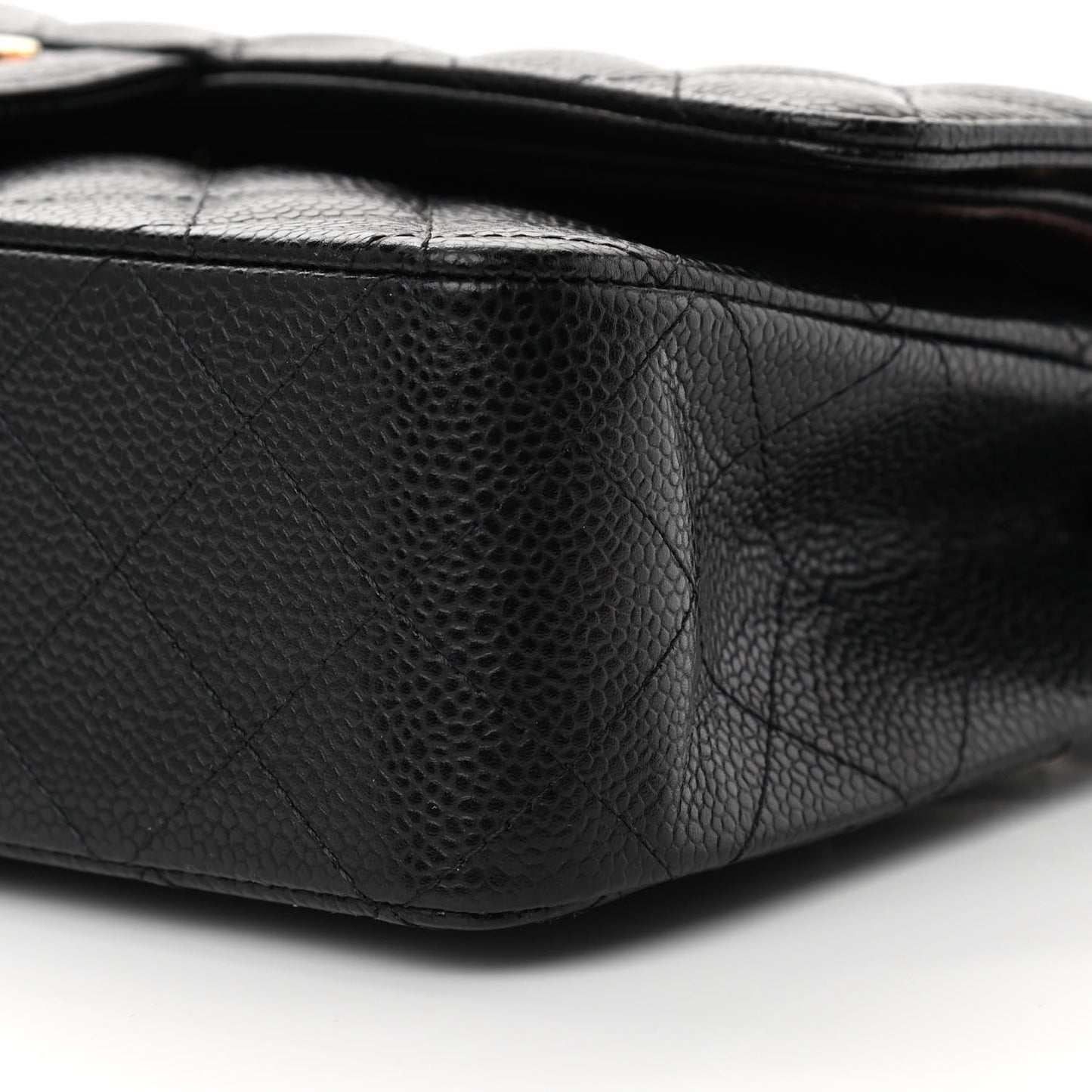 Caviar Quilted Medium Double Flap Black