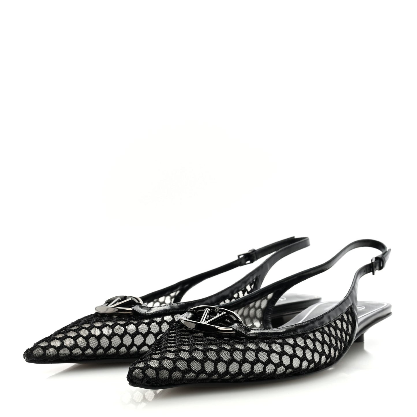 Mesh Vlogo Slingback Pumps 39 Black