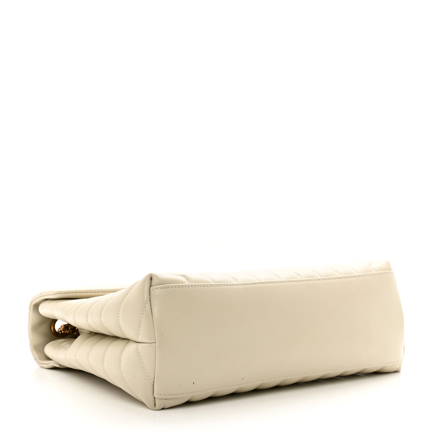 Calfskin Y Quilted Monogram Medium Loulou Chain Satchel Crema Soft