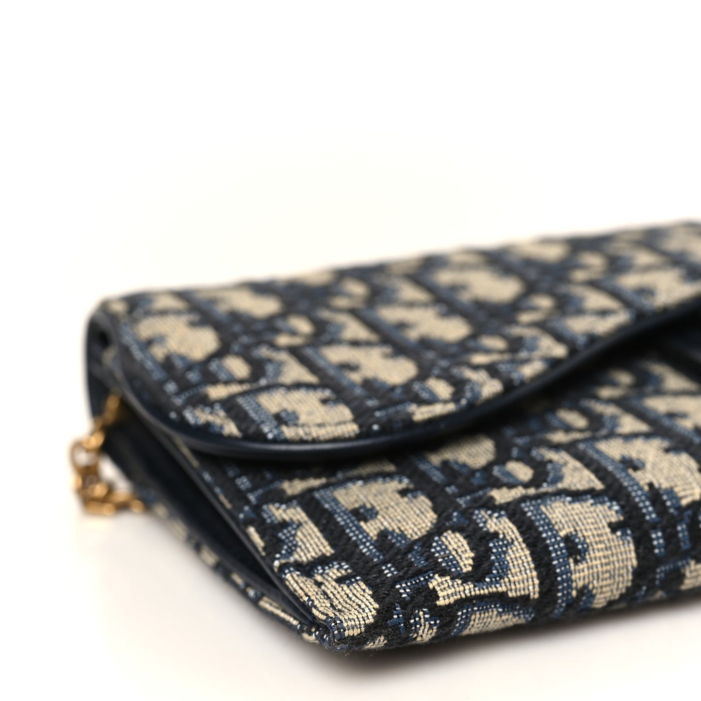 Oblique Saddle Chain Long Wallet Blue