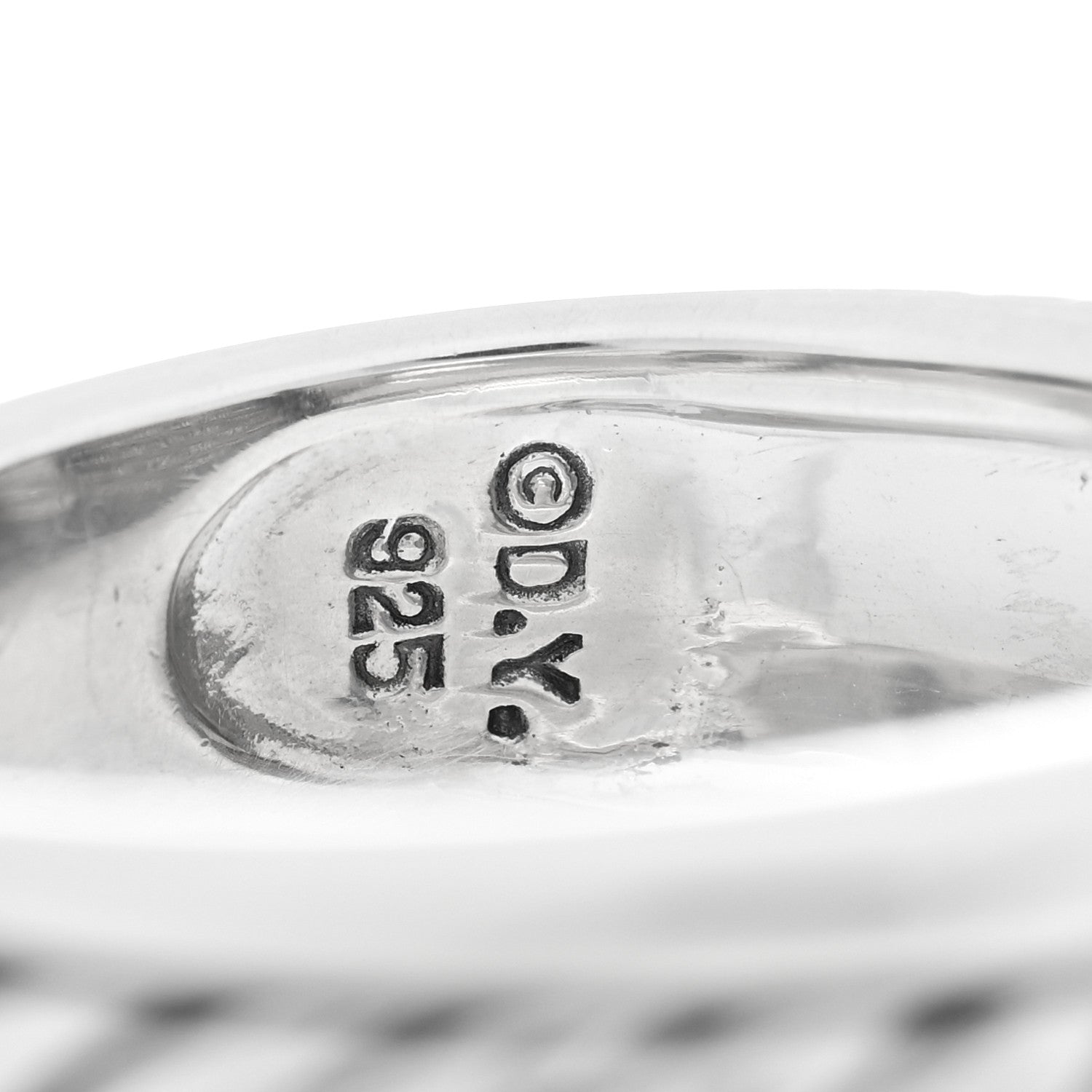 David Yurman Sterling Silver Diamond 12mm Cable Cocktail Ring 58 8.5 4 of 4