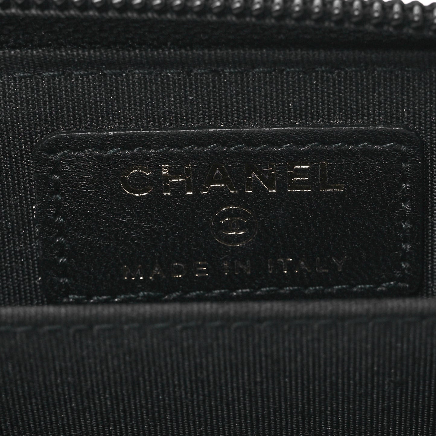 Lambskin Quilted Zip Around Boy Coin Purse Wallet Black