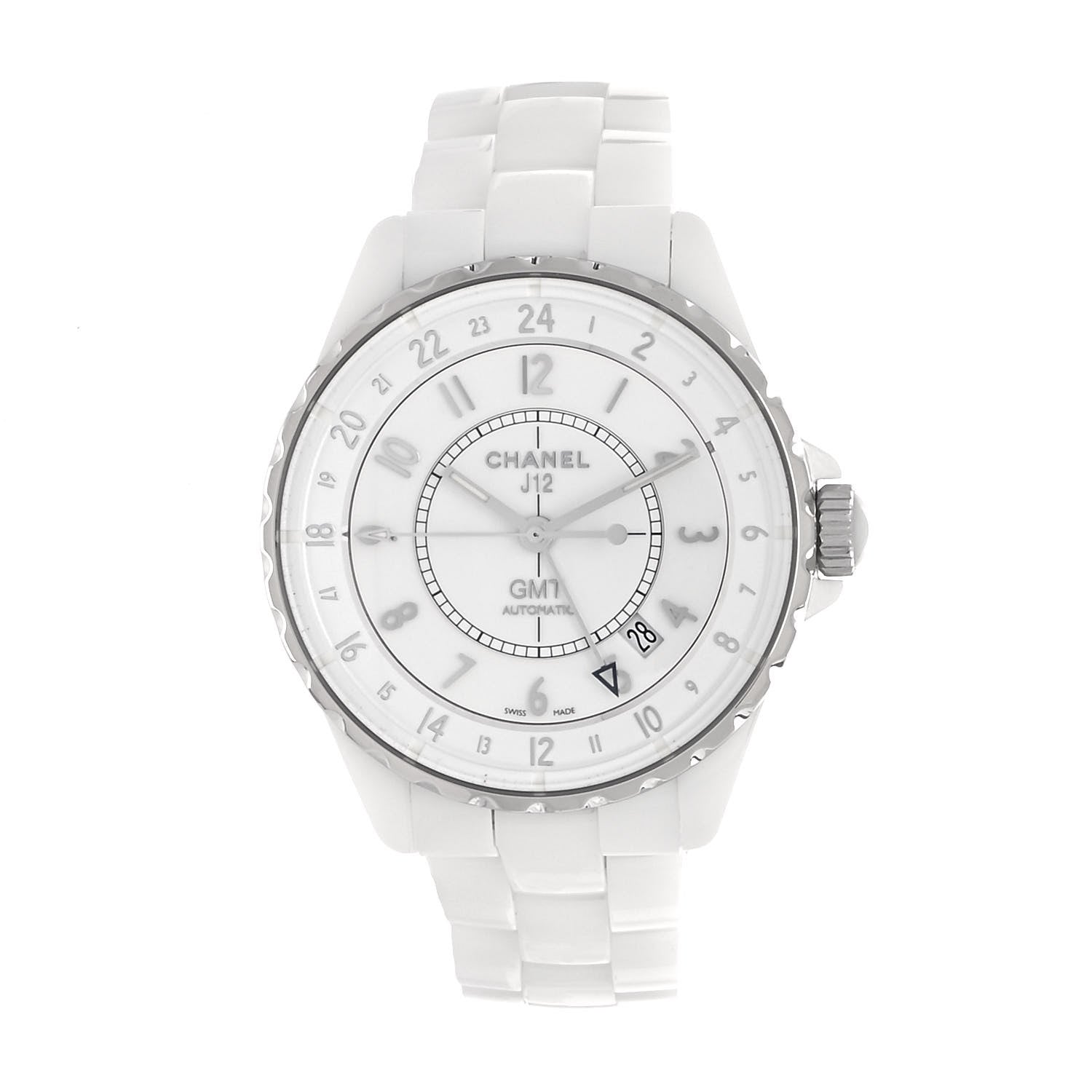 Chanel Stainless Steel Ceramic 38mm J12 GMT Automatic Watch White 1 of 5