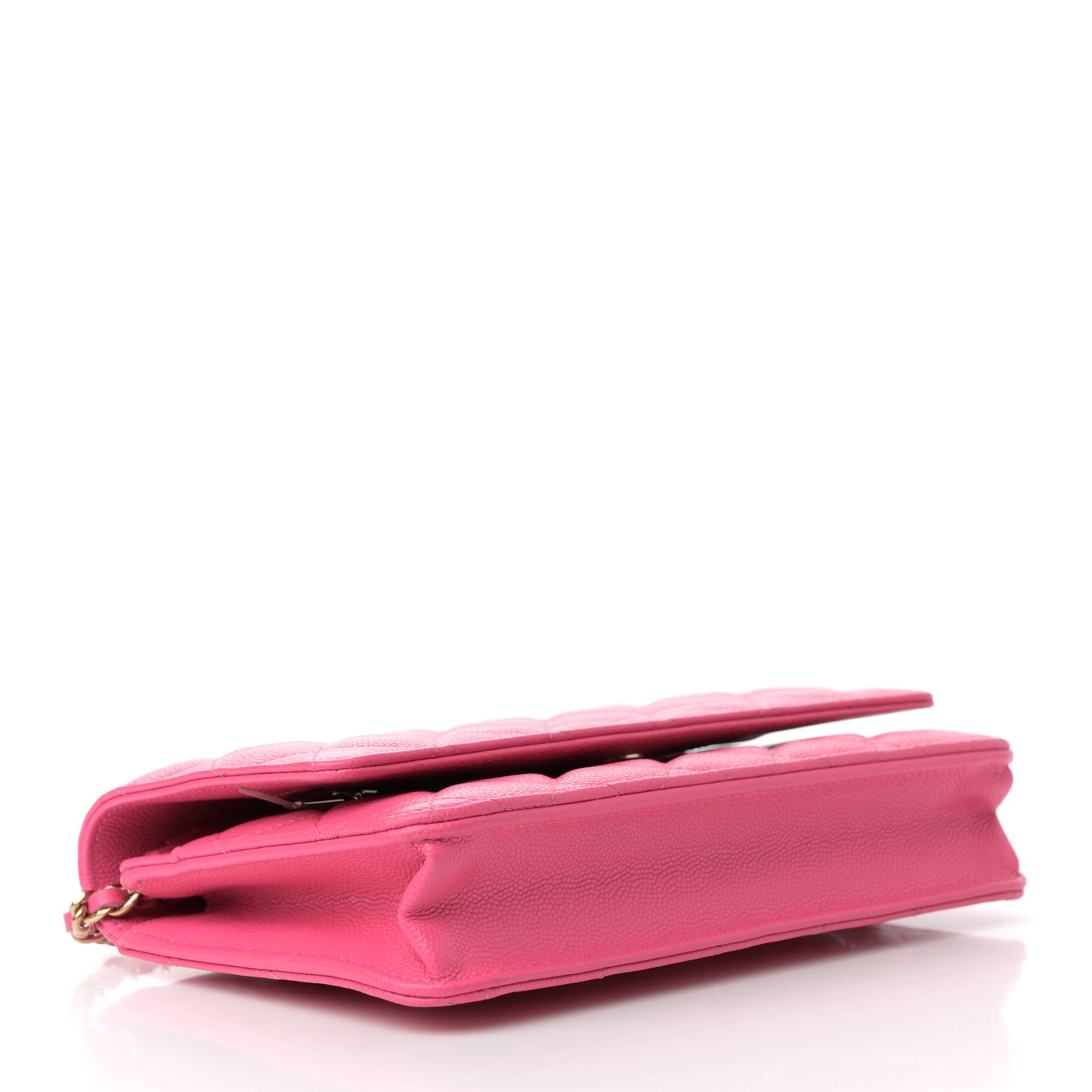 Caviar Quilted Wallet on Chain WOC Rose