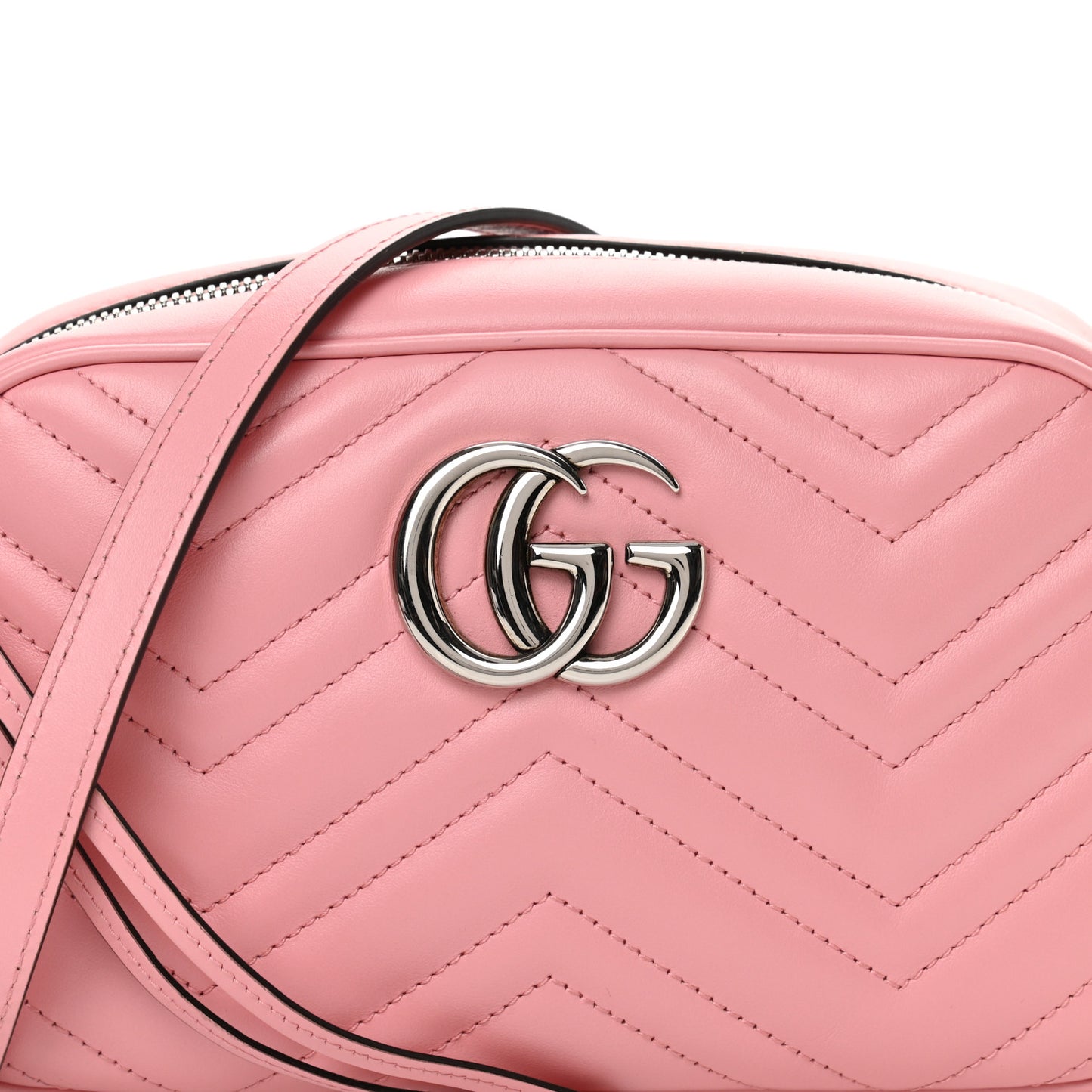 Calfskin Matelasse Small GG Marmont Chain Shoulder Bag Wild Rose