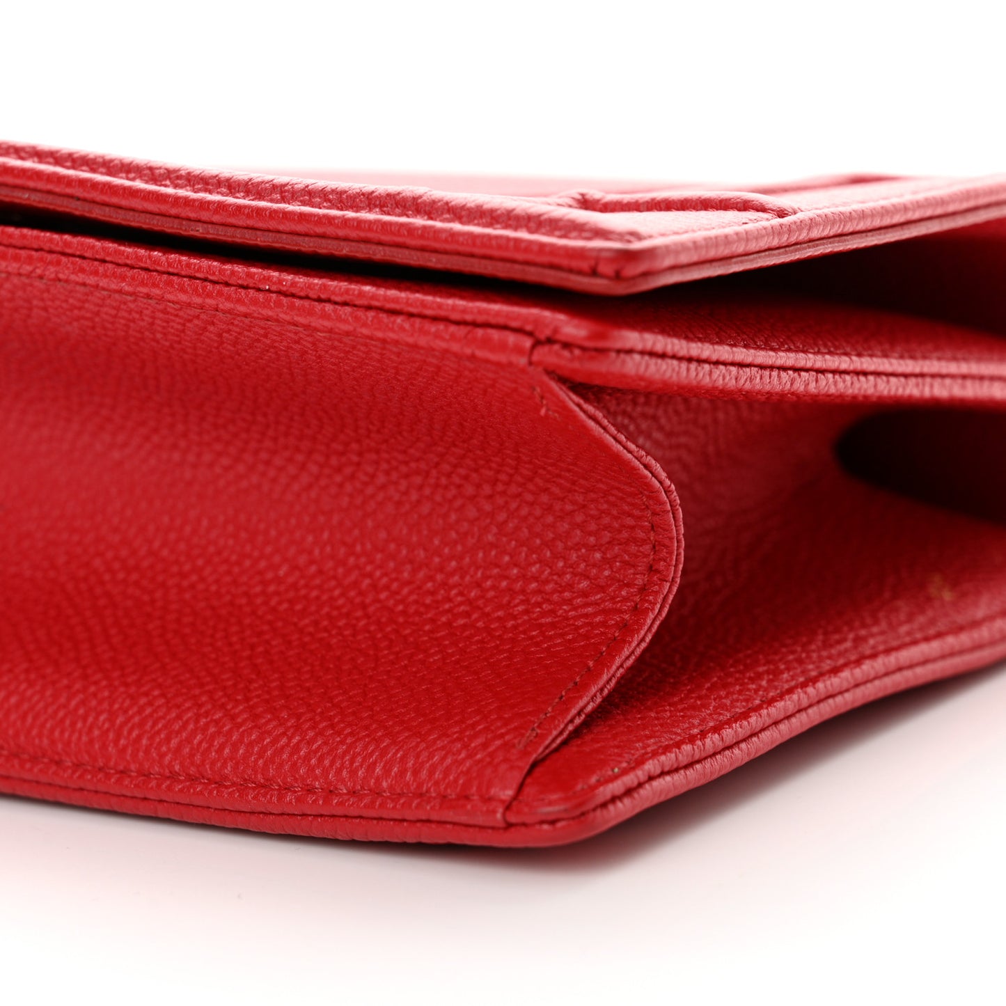 Grained Calfskin Small Diorama Flap Bag Red
