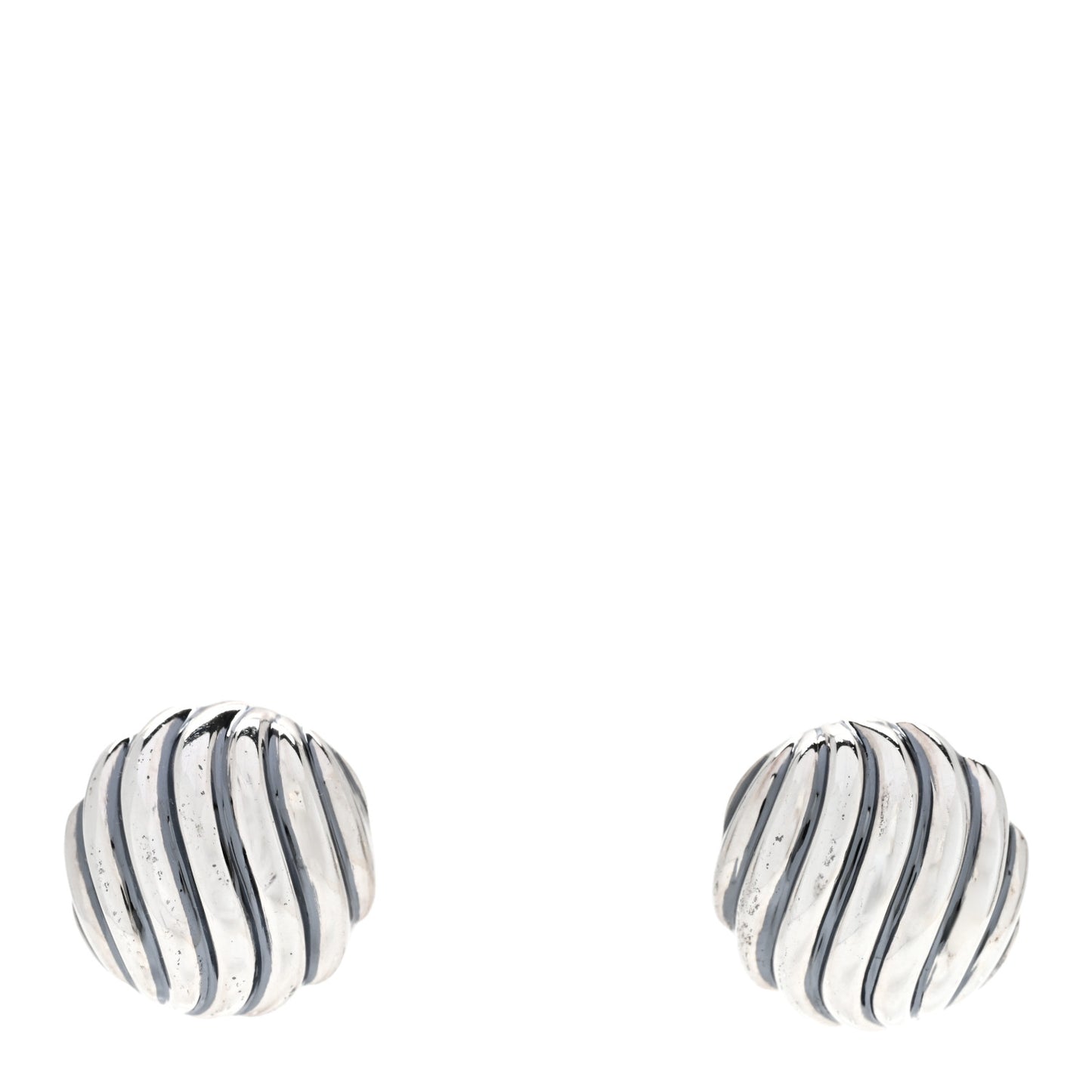 Sterling Silver 14mm Sculpted Cable Stud Earrings