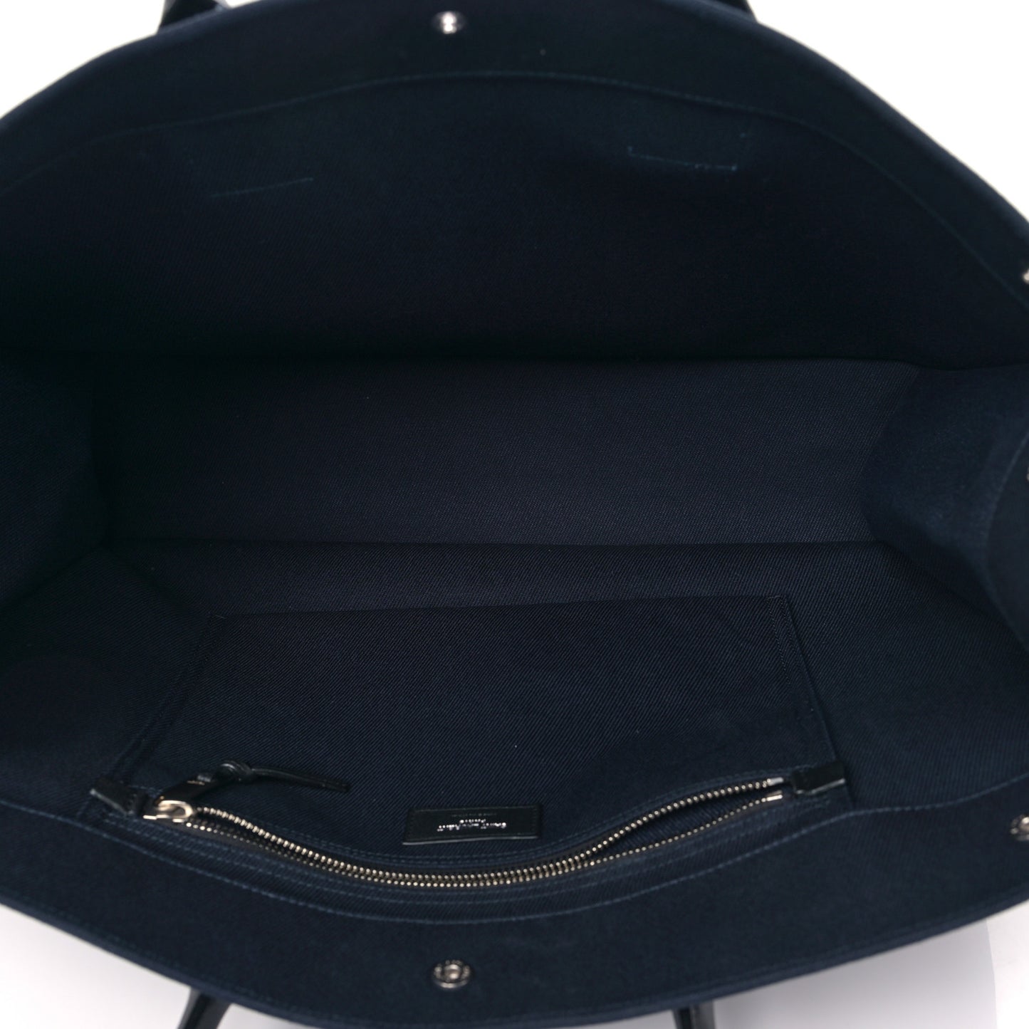 Linen Calfskin Rive Gauche Tote Navy