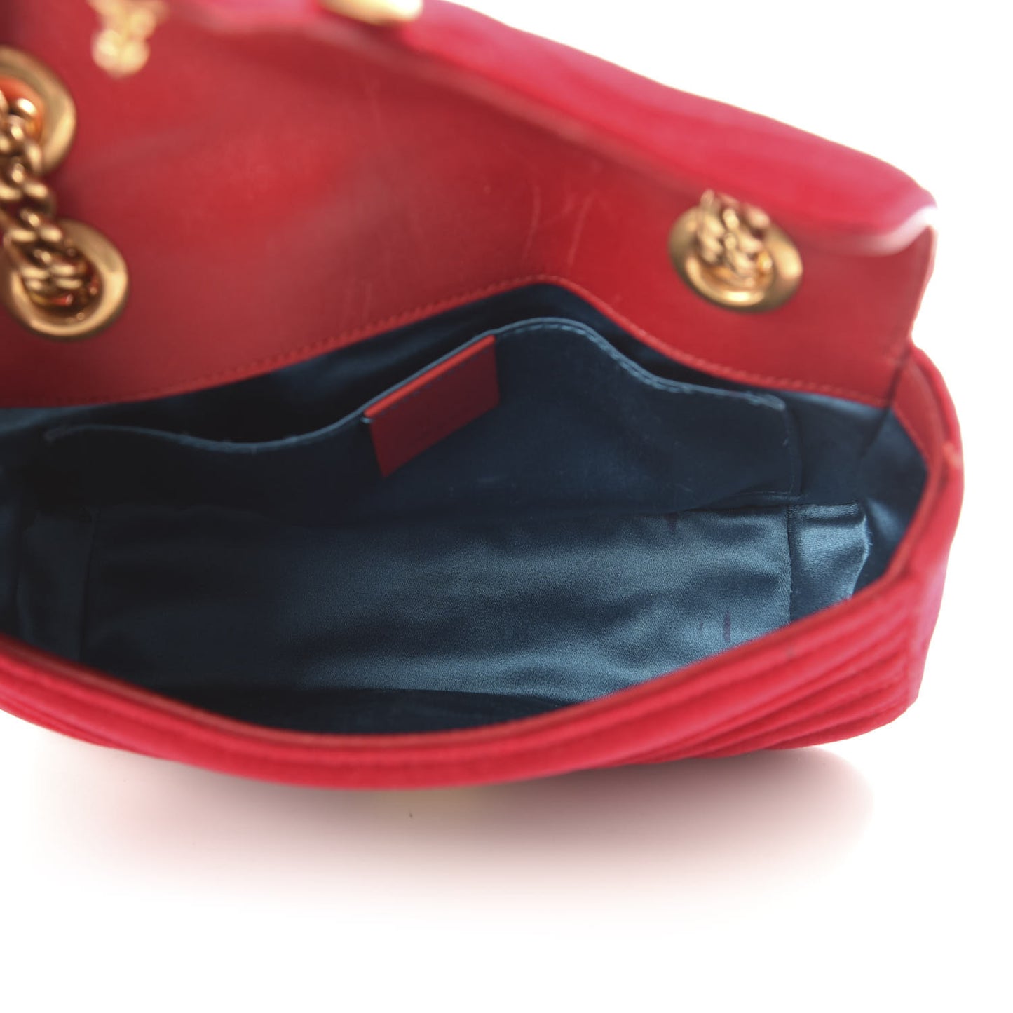 Velvet Matelasse Mini GG Marmont Shoulder Bag Hibiscus Red