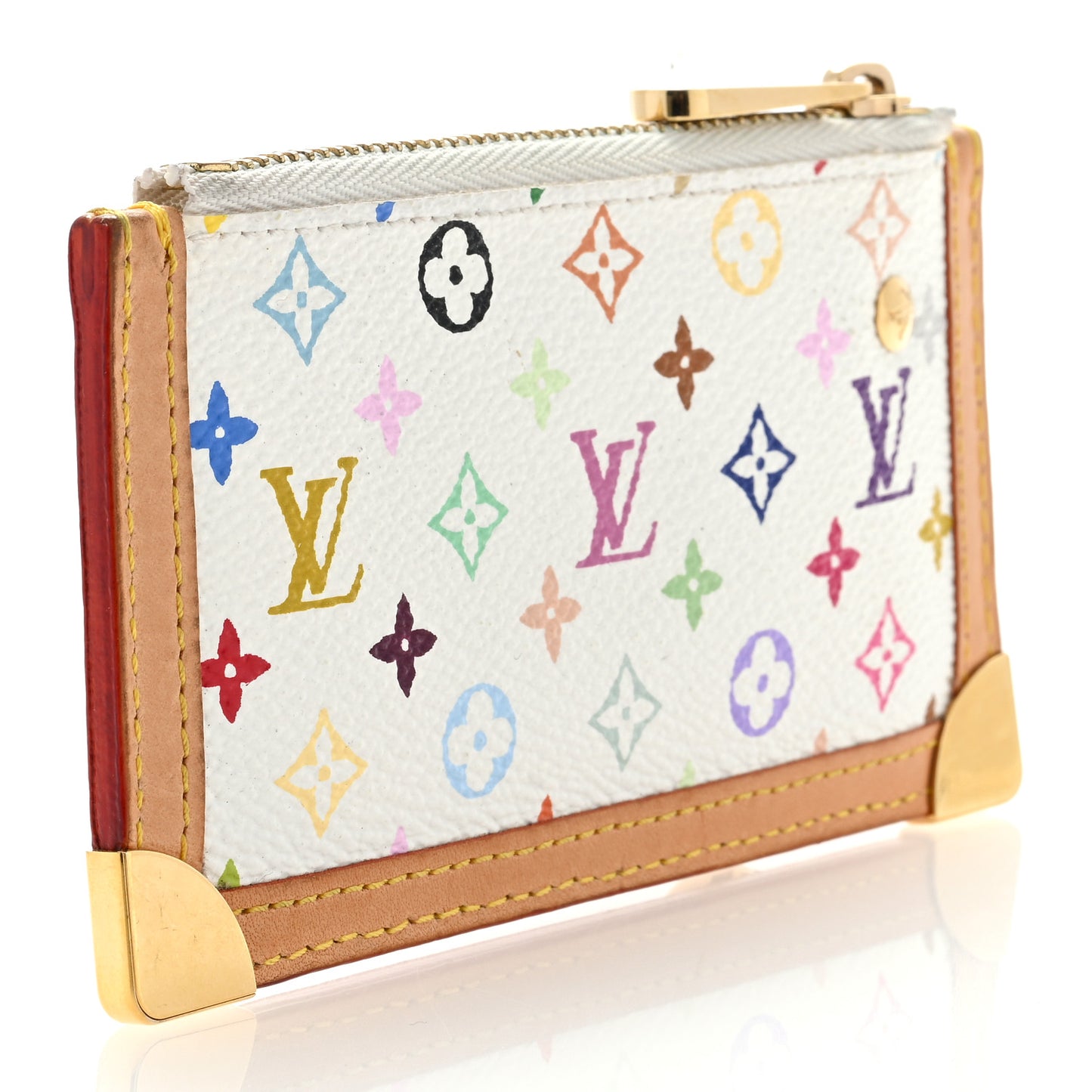 Monogram Multicolor Key Pouch White
