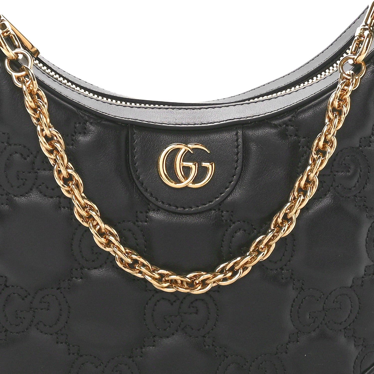 Gucci Calfskin GG Matelasse Small Hobo Shoulder Bag Black 8 of 11