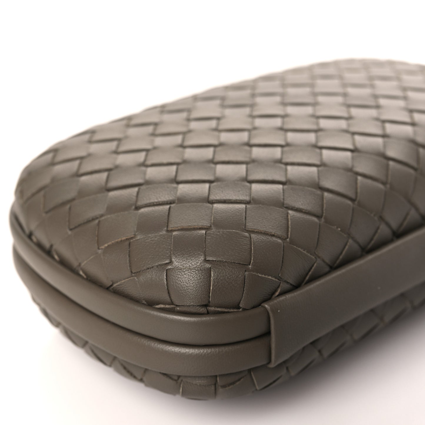 Nappa Intrecciato Chain Knot Clutch Steel