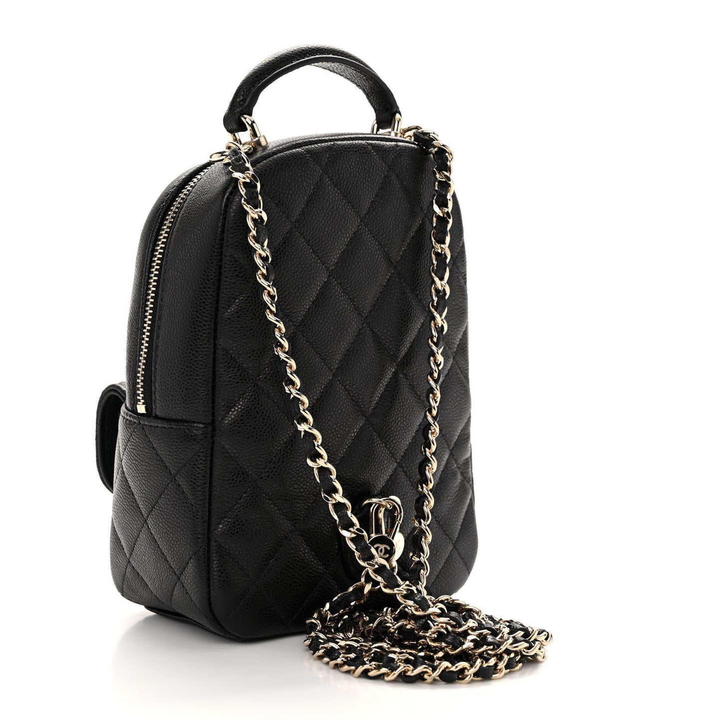Caviar Quilted CC Mini Classic Backpack Black
