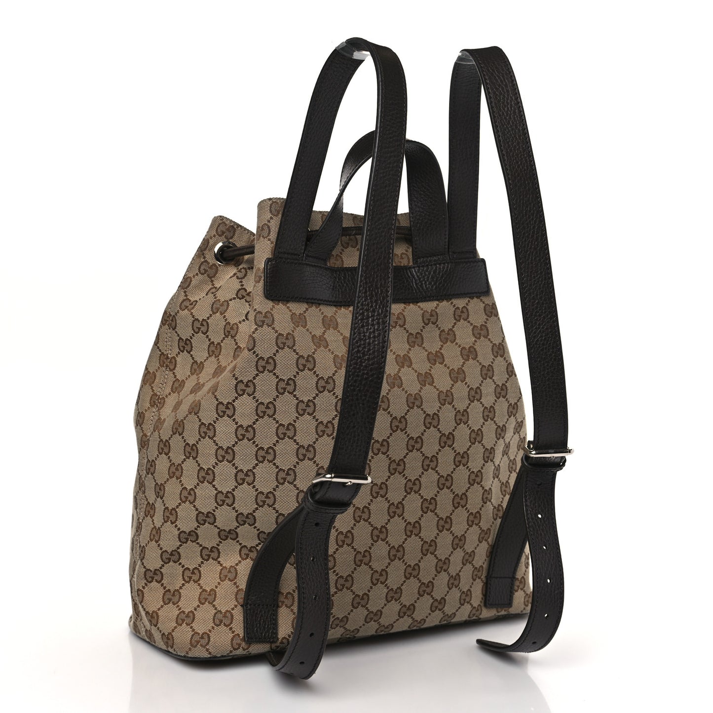 Monogram Dollar Calfskin O Drawstring Backpack Beige Ebony Testa di Moro Dark Chocolate