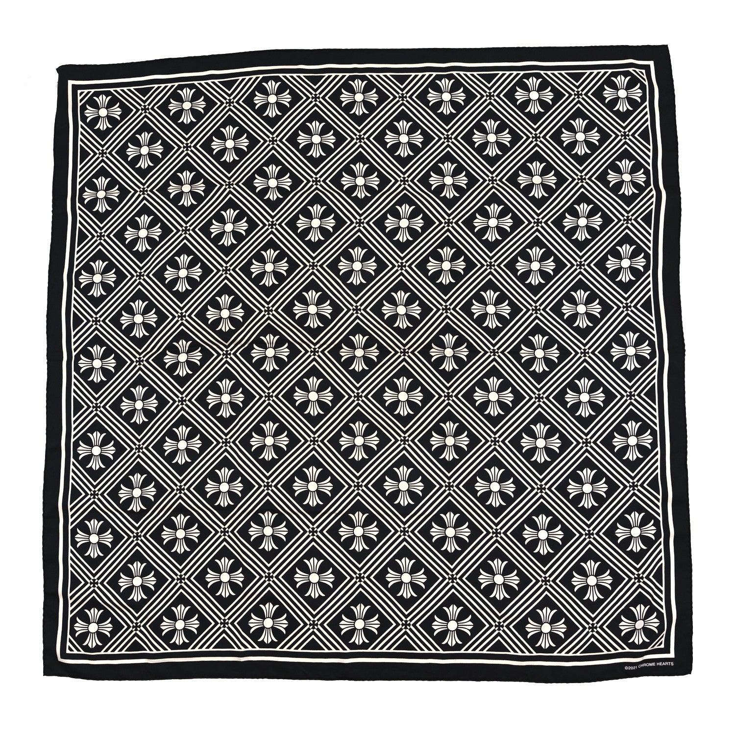 Chrome Hearts Silk Plus Cross Scarf Black White 1889924 – FASHIONPHILE