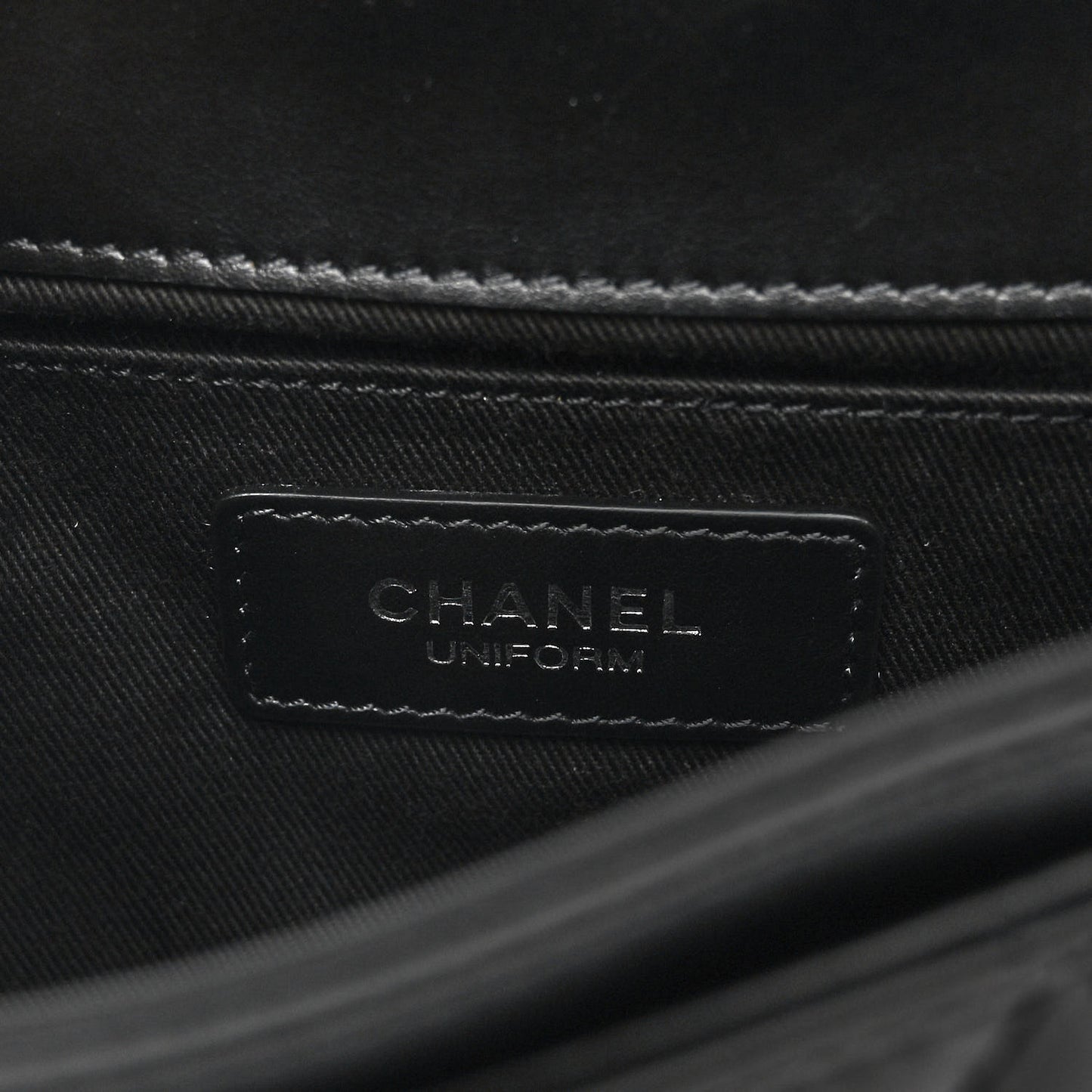 Calfskin Quilted CC Uniform Flap Belt Bag Black