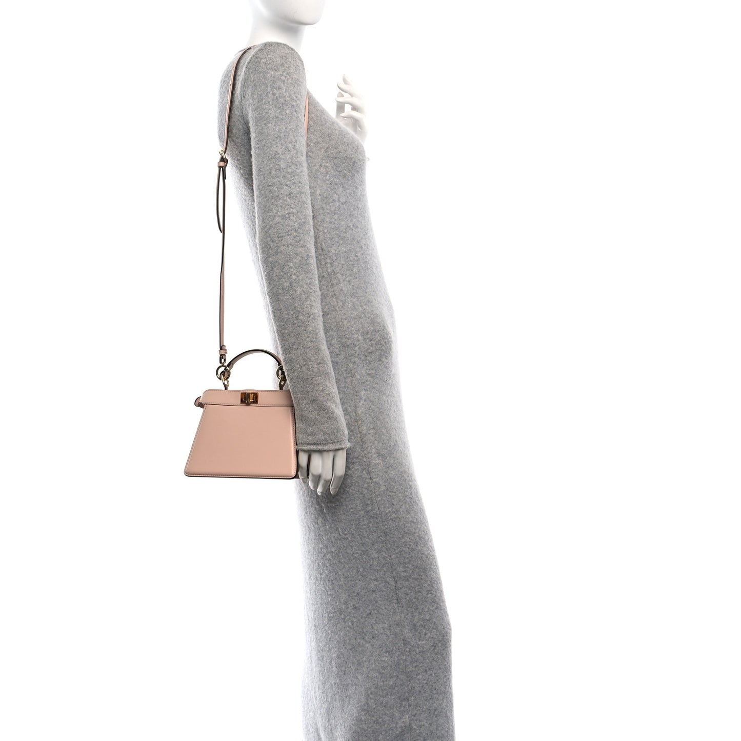 Shiny Nappa Plexiglass Petite Peekaboo I SEE U Satchel Light Rose