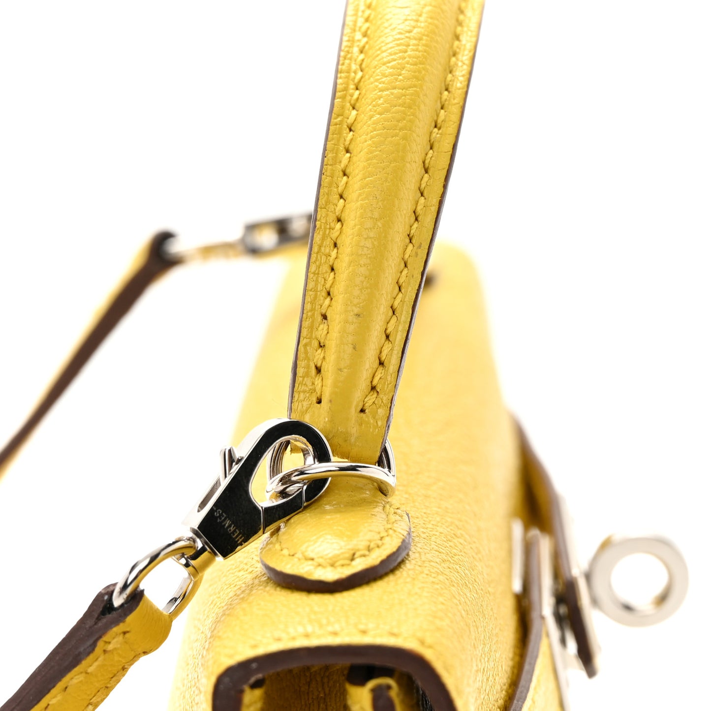 Chevre Mysore Verso Mini Kelly Sellier 20 Jaune De Naples Nata