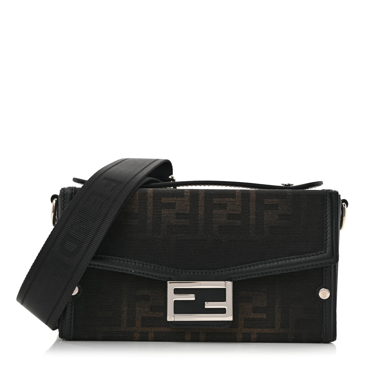 Fendi Recycled Fabric Jacquard Vitello King FF 1974 Baguette Soft
