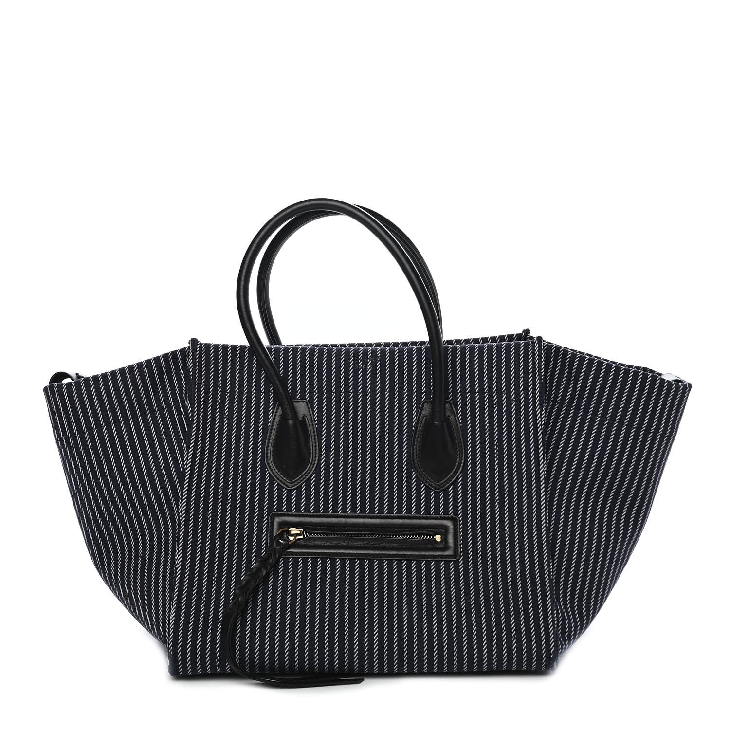 Celine Cotton Canvas Striped Phantom Luggage Navy White 1 of 9