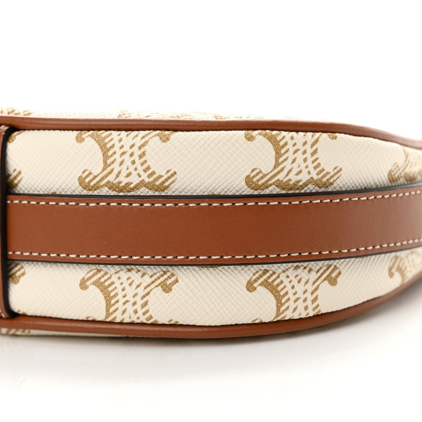 Canvas Calfskin Mini Ava Triomphe Shoulder Bag White