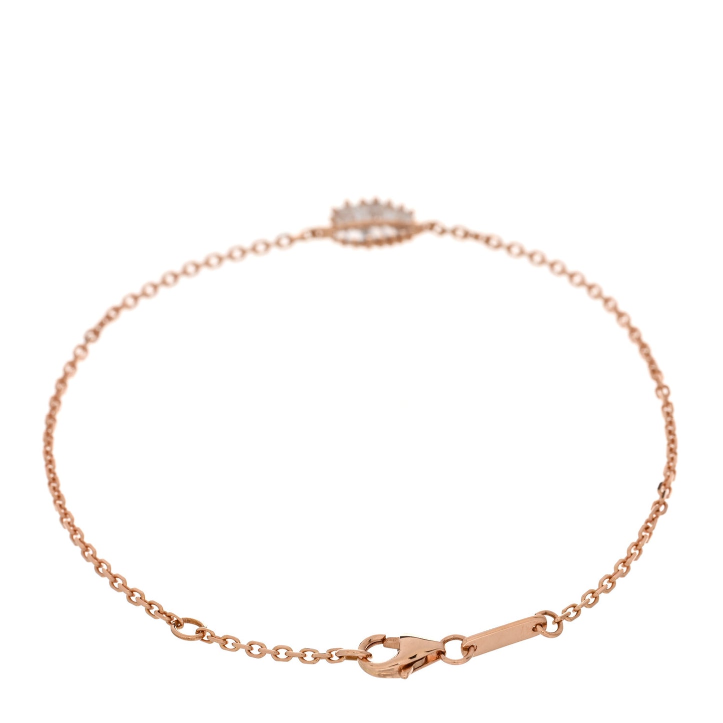 ANITA KO 18K Rose Gold Diamond Small Palm Leaf Chain Bracelet