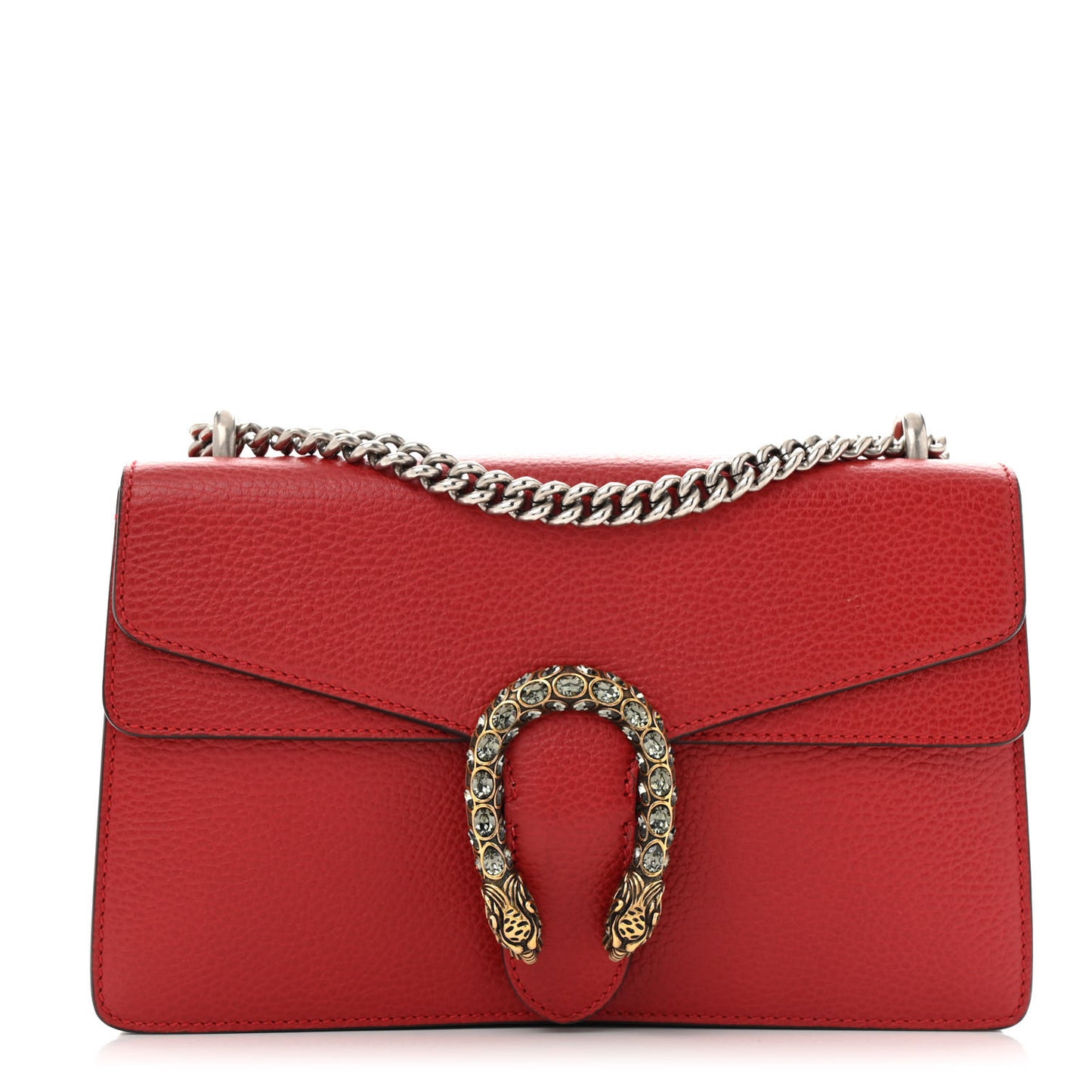 Dollar Calfskin Swarovski Crystal Small Dionysus Shoulder Bag Hibiscus Red