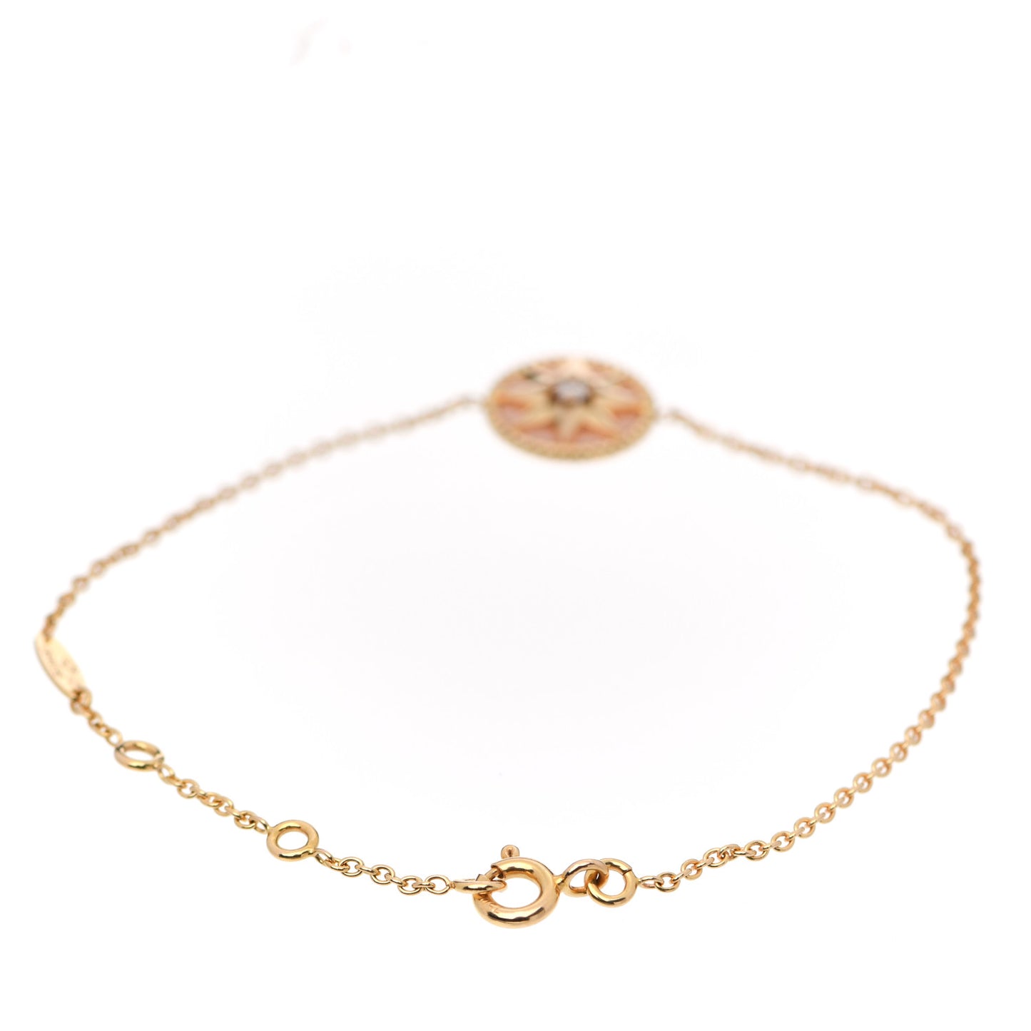 18K Rose Gold Diamond Pink Opal Rose Des Vents Bracelet