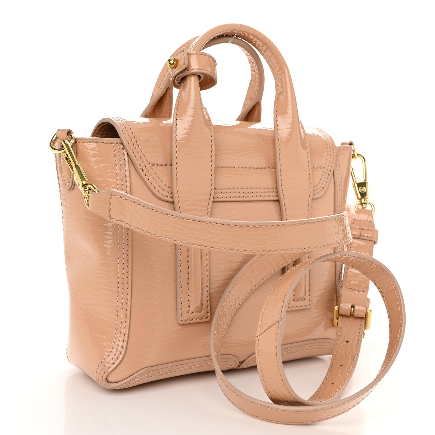 Textured Patent Mini Pashli Satchel Ceramic