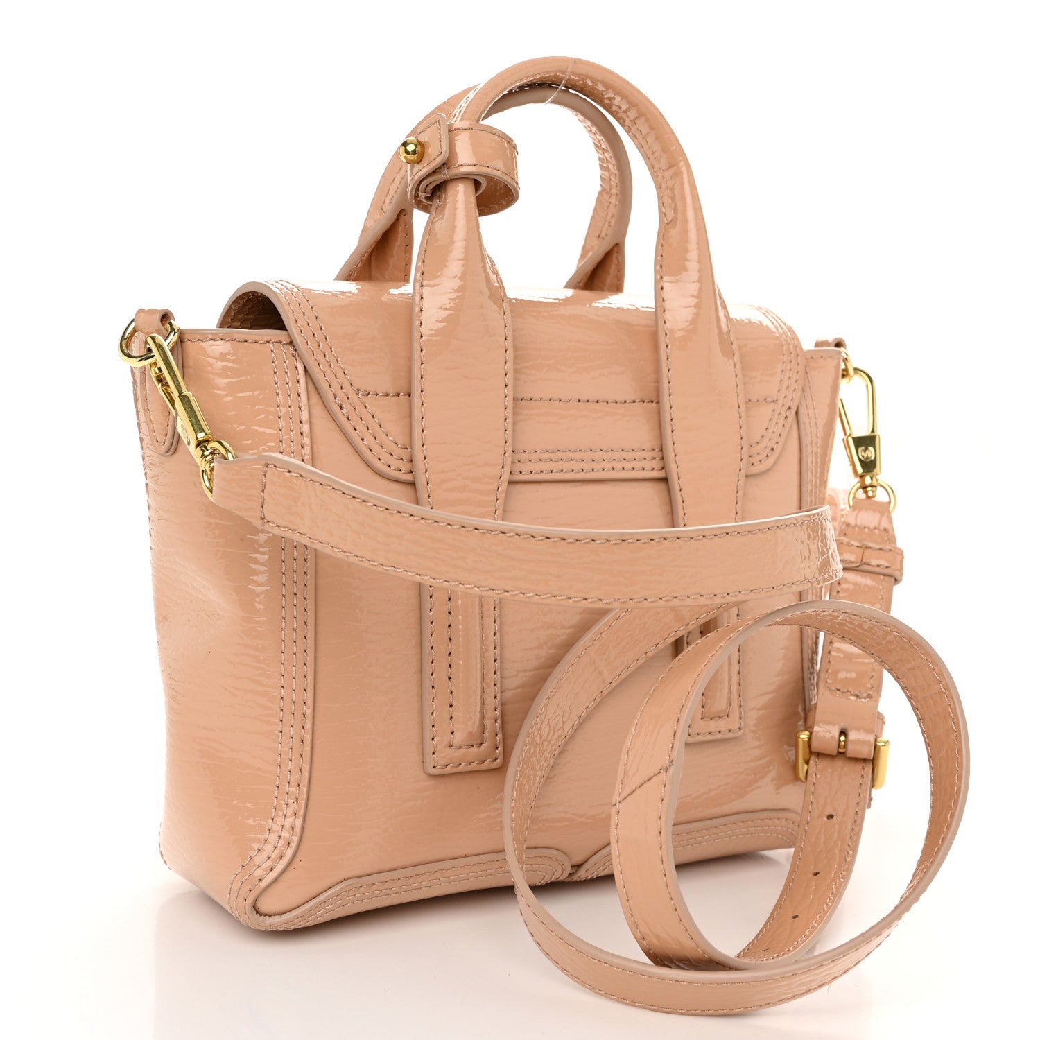3.1 Phillip Lim Textured Patent Mini Pashli Satchel Ceramic 3 of 10