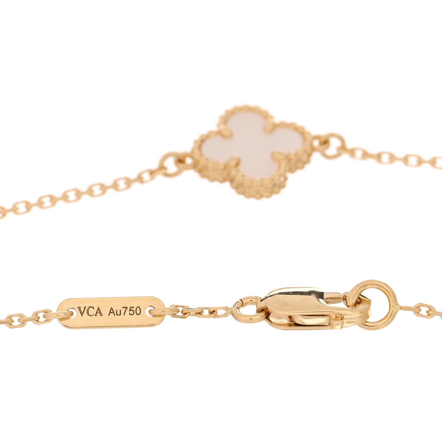 18K Yellow Gold Mother of Pearl Sweet Alhambra Bracelet